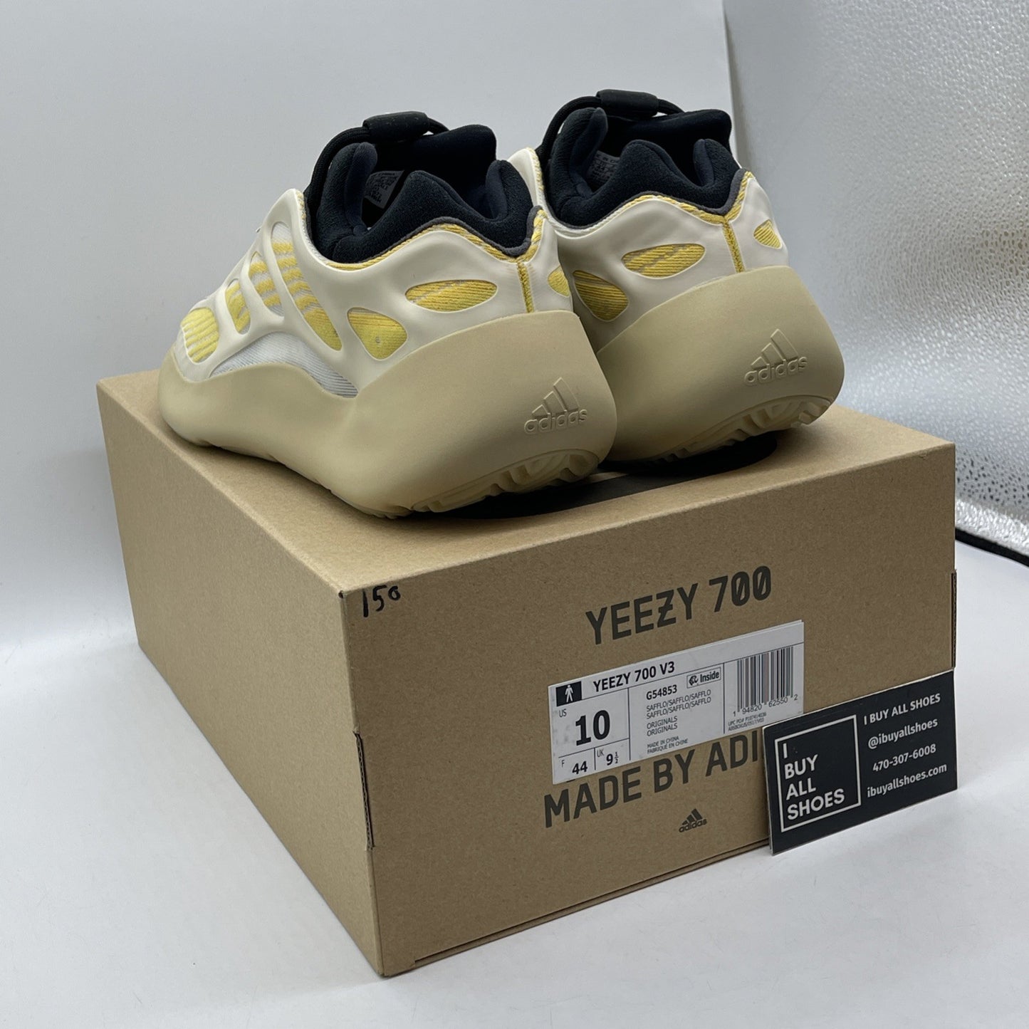 Size 10 - adidas Yeezy 700 V3 Safflower Yellow Black Suede (G54853)