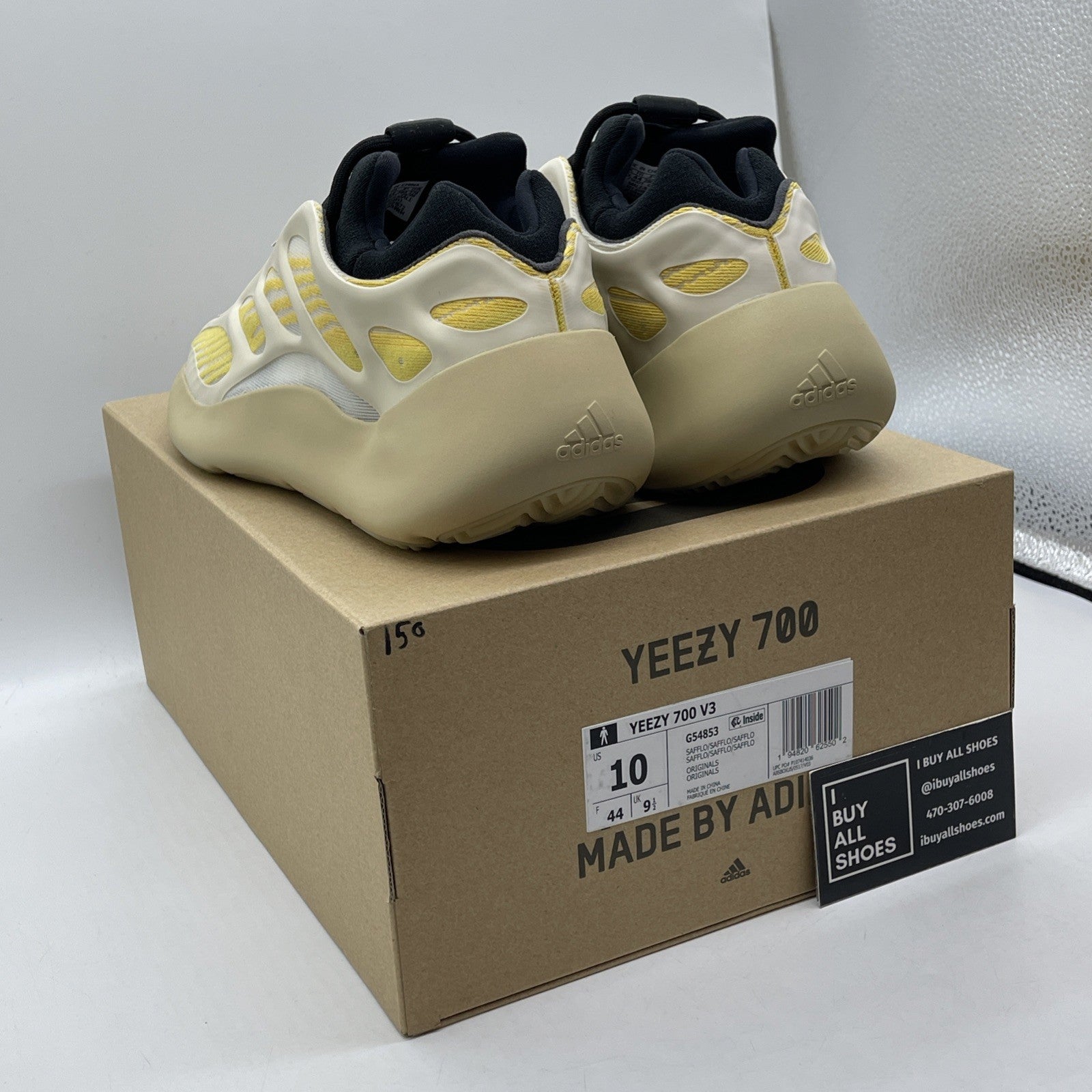 Size 10 - adidas Yeezy 700 V3 Safflower Yellow Black Suede (G54853)
