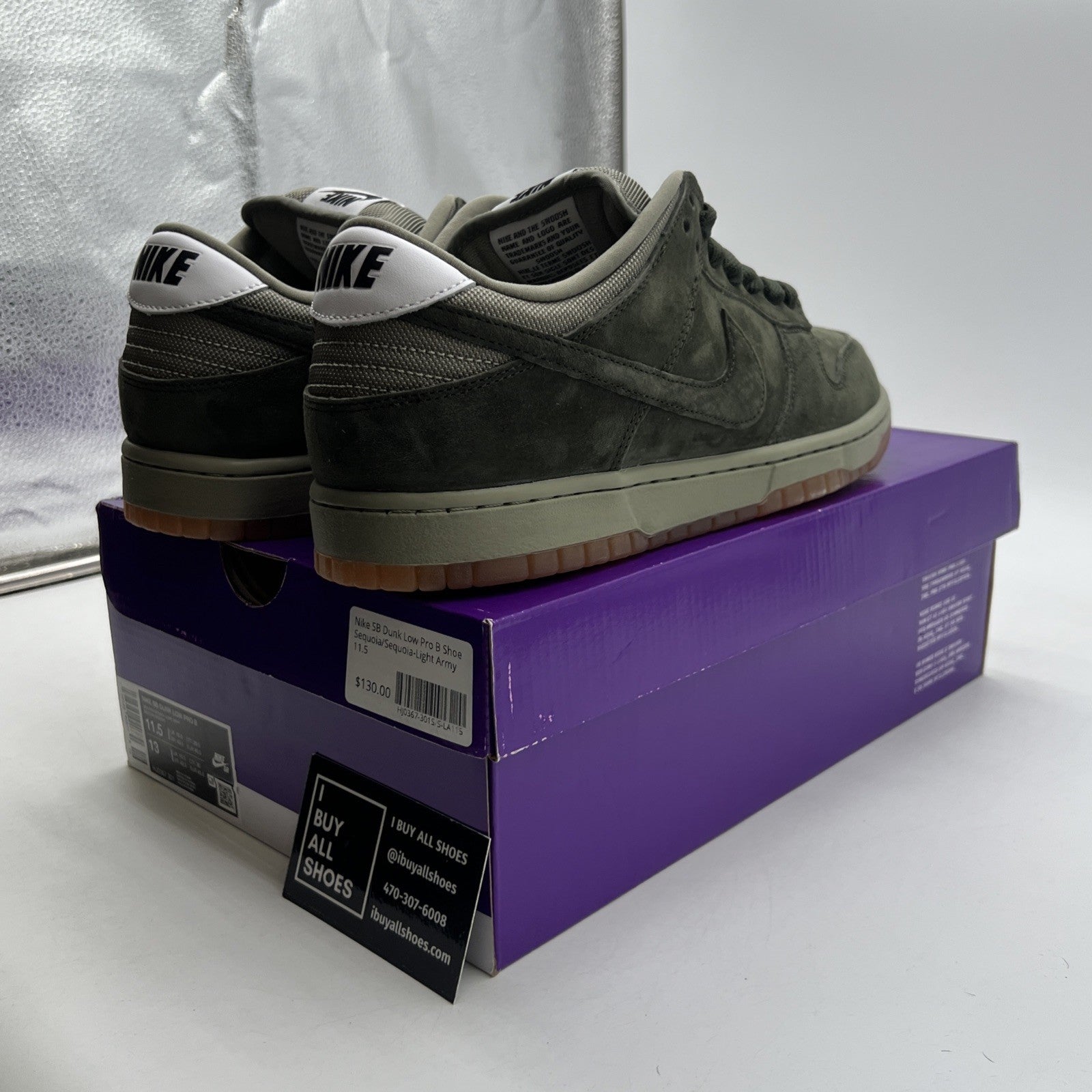 Size 11.5 - Nike Dunk SB Pro B Low Sequoia (HJ0367-301)