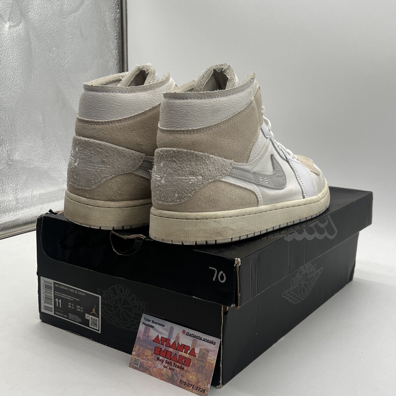 Size 11 - Air Jordan 1 SE Craft Mid Inside Out - White Sail Grey (DM9652-120)