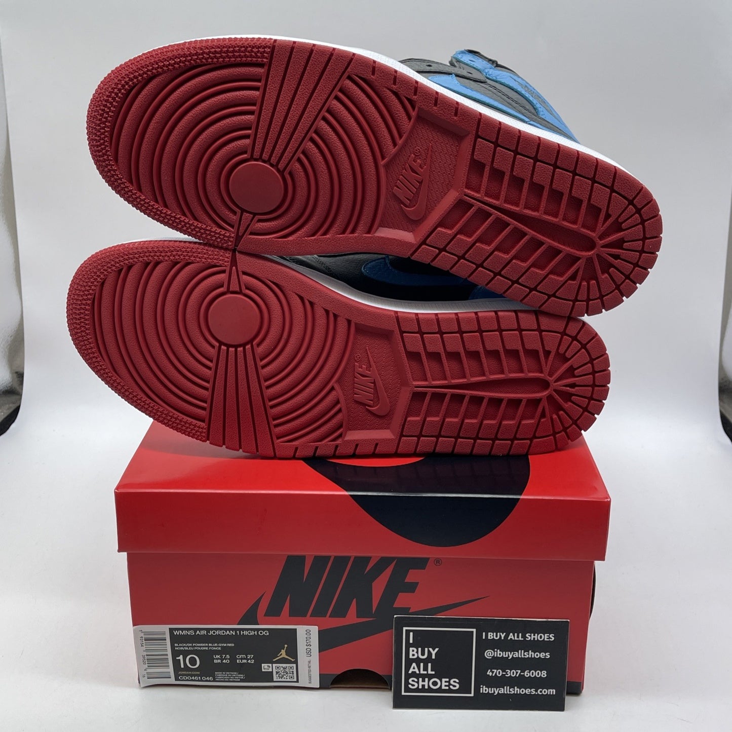 Size 10 - Jordan 1 High OG UNC To Chicago Black Red Blue Leather (CD0461-046)