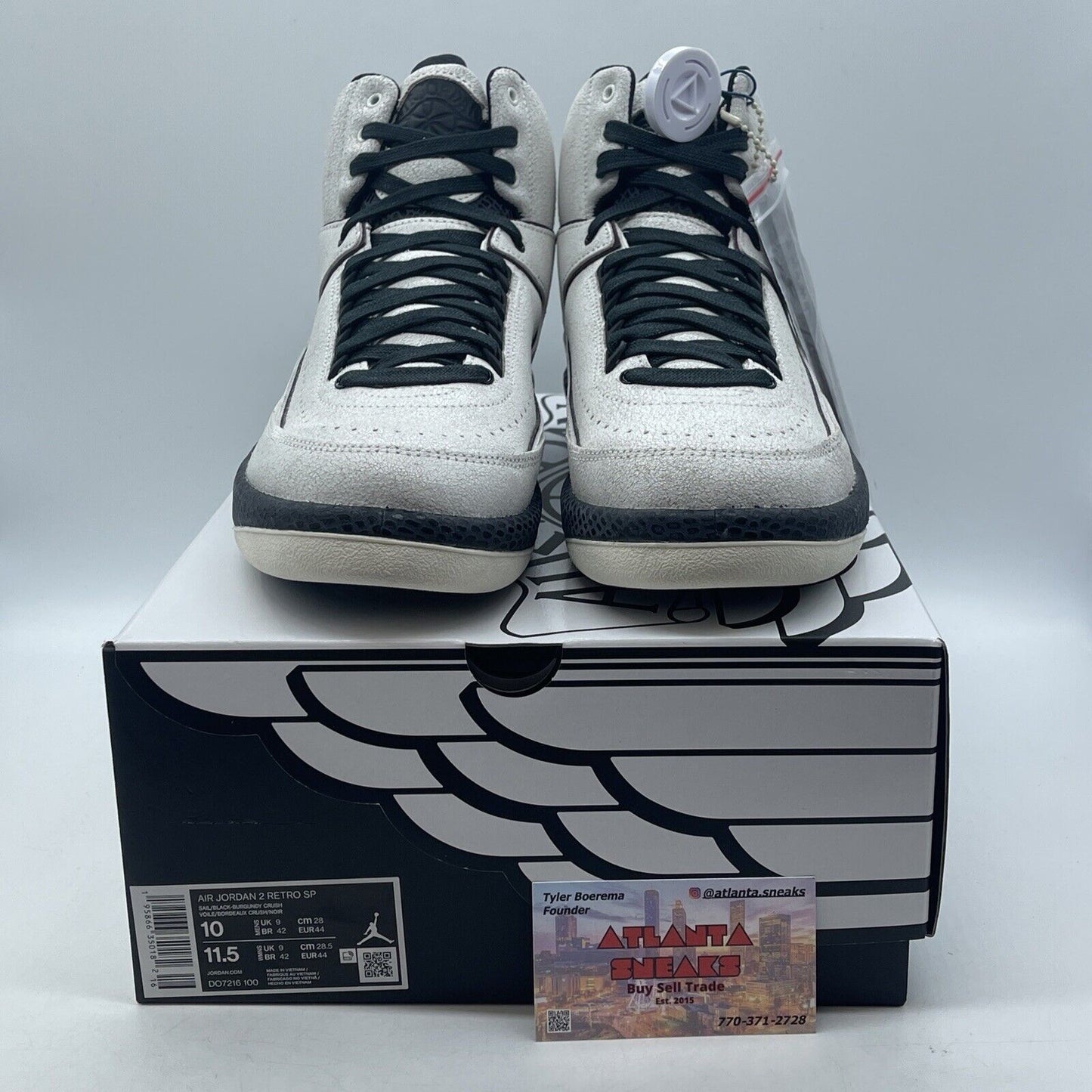 Size 10 - Jordan 2 A Ma Maniere Black Burgundy Tan Suede (DO7216-100)