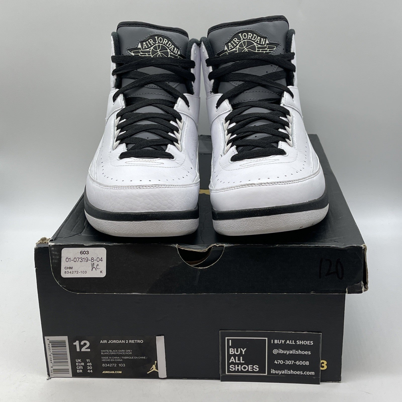 Size 12 - Air Jordan 2 Retro Wing It Black White Leather (834272-103)