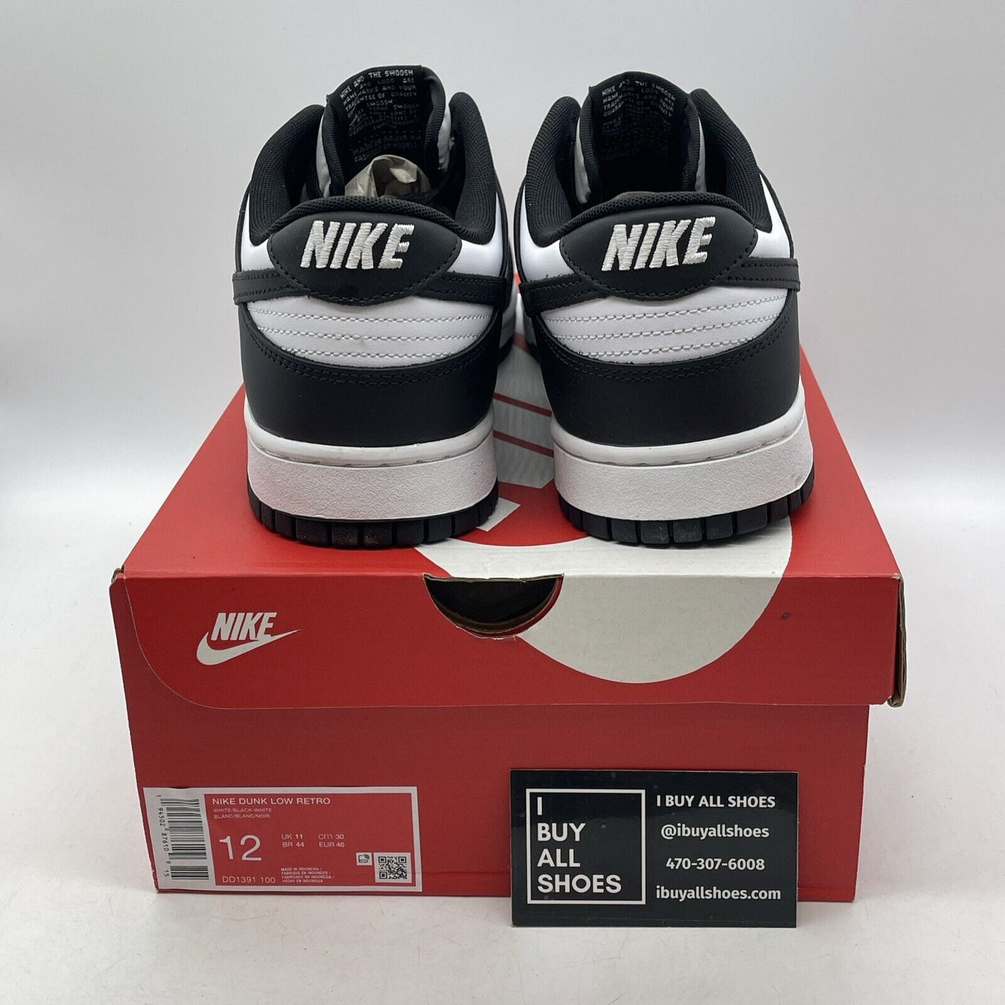 Size 12 - Nike Dunk Low Black White Suede Leather (DD1391-100)