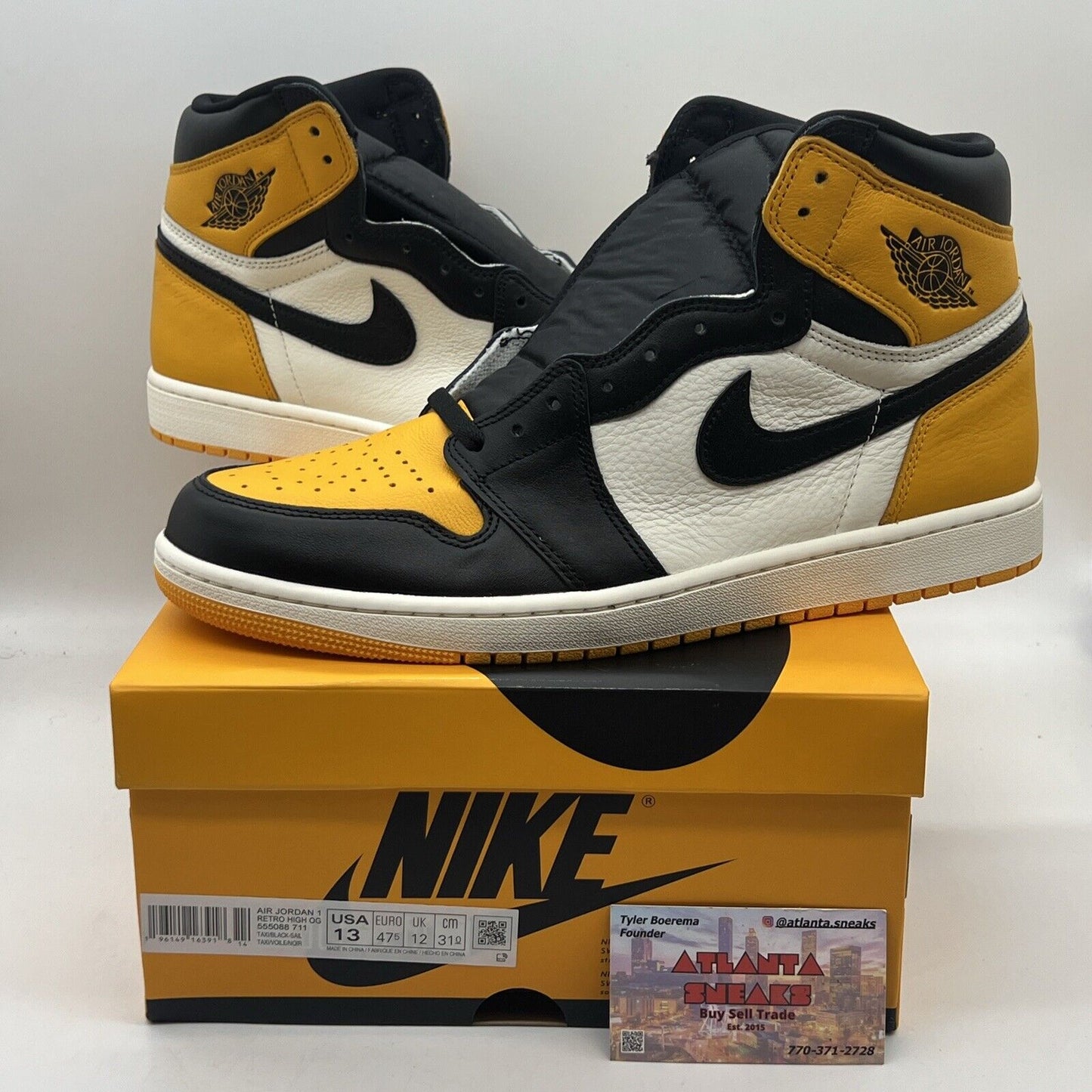 Size 13 - Jordan 1 Retro OG High Yellow Toe Brand New Og All