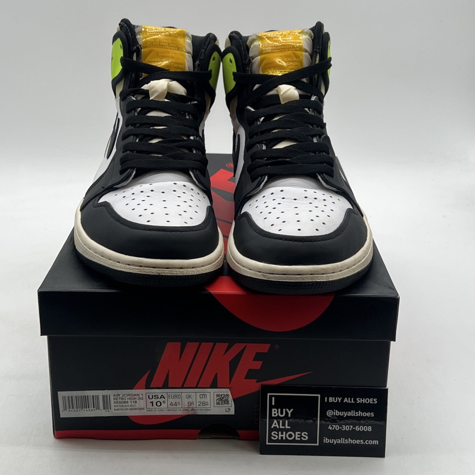 Size 10.5 - Air Jordan 1 Retro High OG Volt (555088-118)
