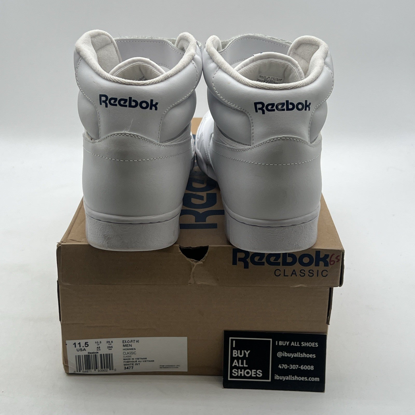 Size 11.5 - Reebok Classic Mens Exofit Hi White 3477 NWOB OG Lifestyle Retro NOS