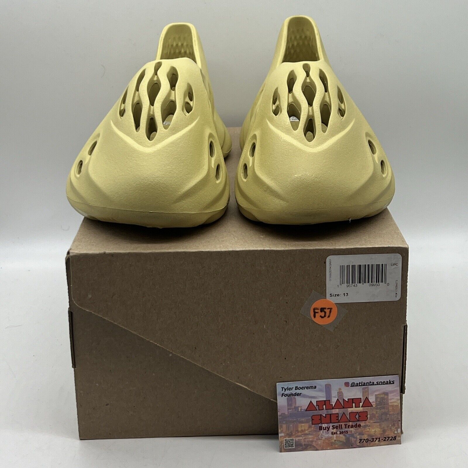 Size 13 - adidas Yeezy Foam RNNR Sulfur GV6775 Brand New Og All