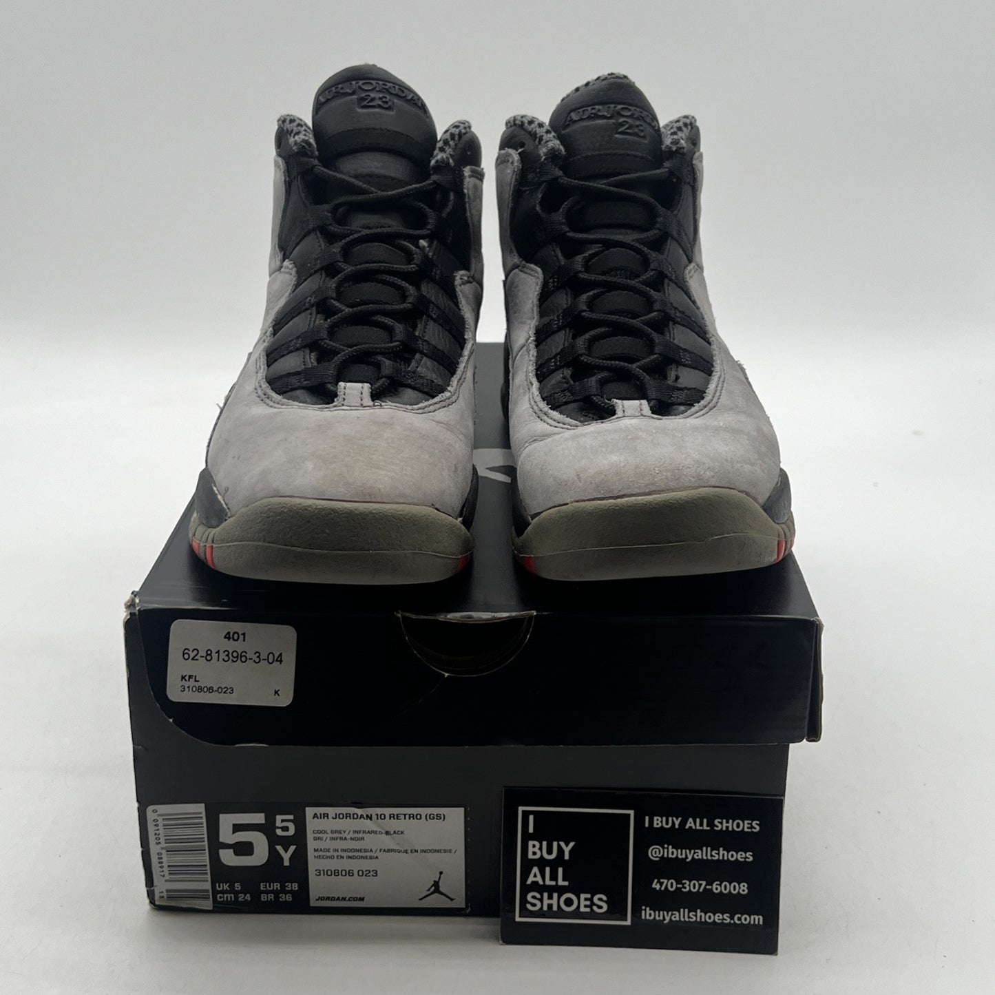 Size 5.5Y - Air Jordan 10 Retro Mid Cool Grey (310806-023)