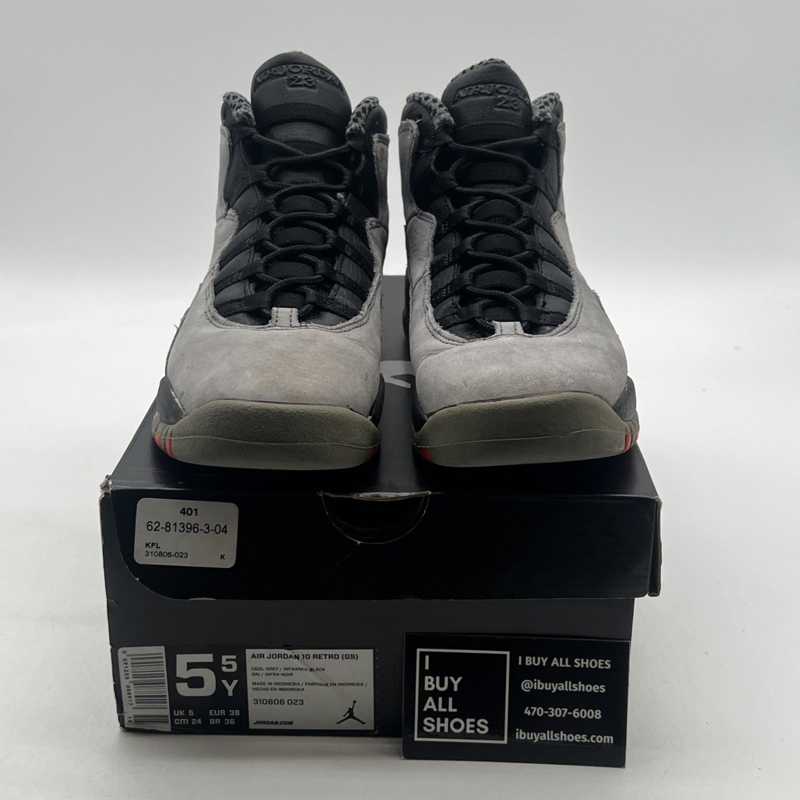 Size 5.5Y - Air Jordan 10 Retro Mid Cool Grey (310806-023)