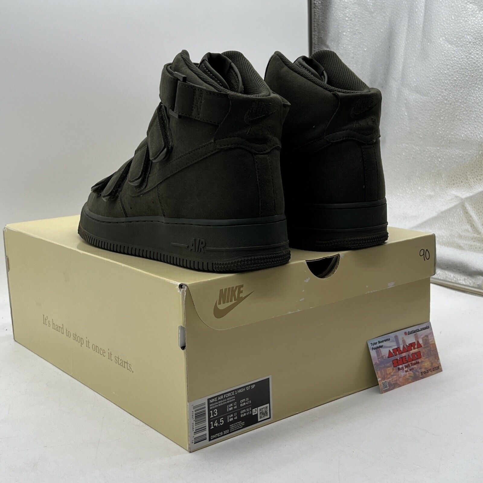 Size 13 - Nike Billie Eilish x Air Force 1 '07 SP High Sequoia Suede DM7926-300