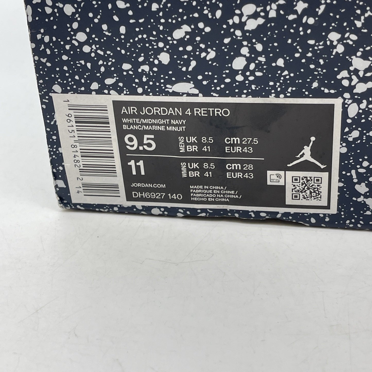 Size 9.5 - Jordan 4 Retro Mid Midnight Navy White Leather (DH6927-140)