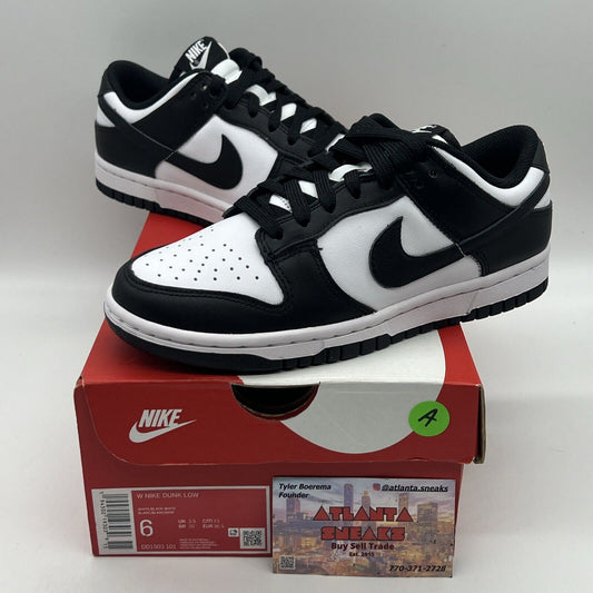 Size 6 - Nike Dunk Low Black White Brand New Og All