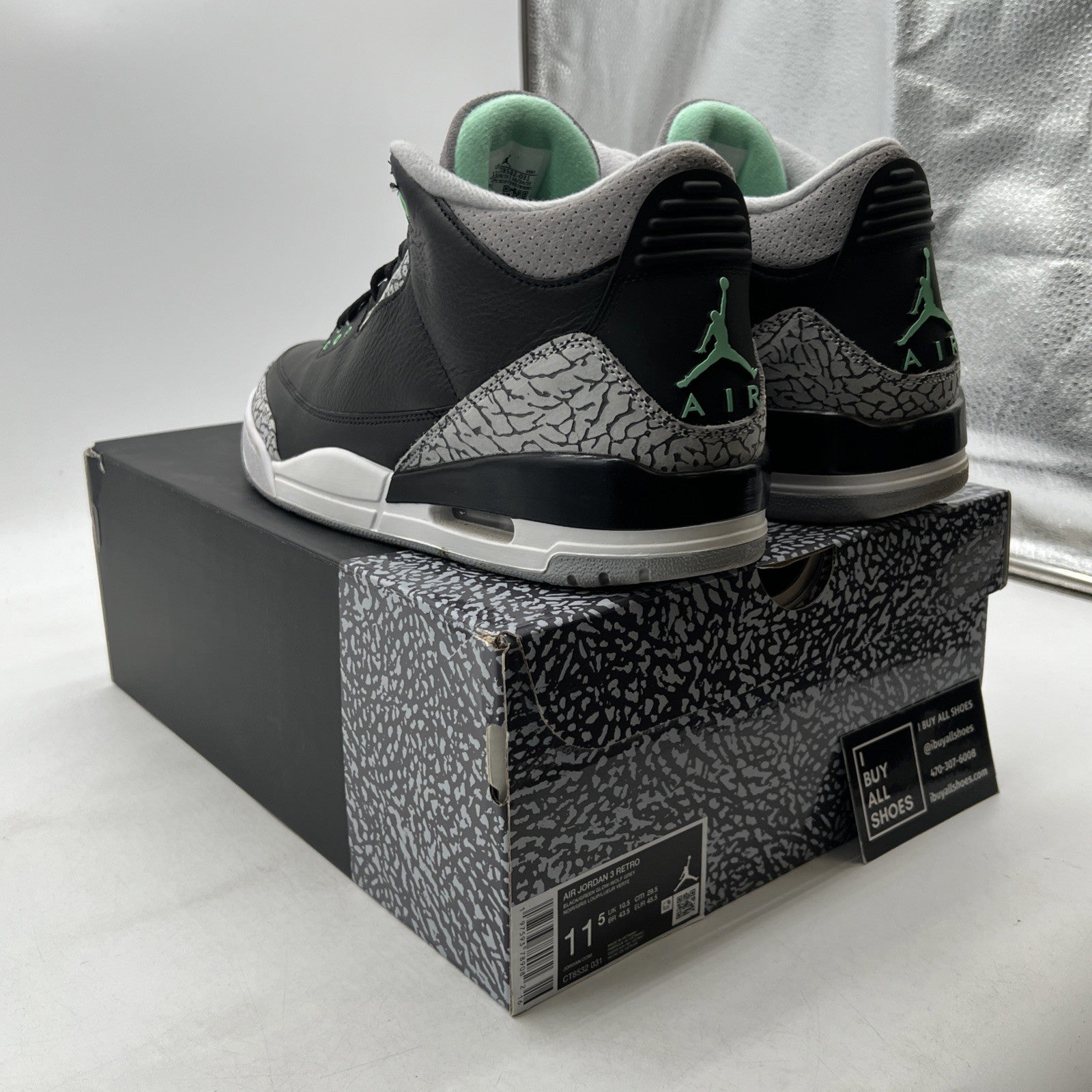 Size 11.5 - Air Jordan 3 Retro Green Glow (CT8532-031)