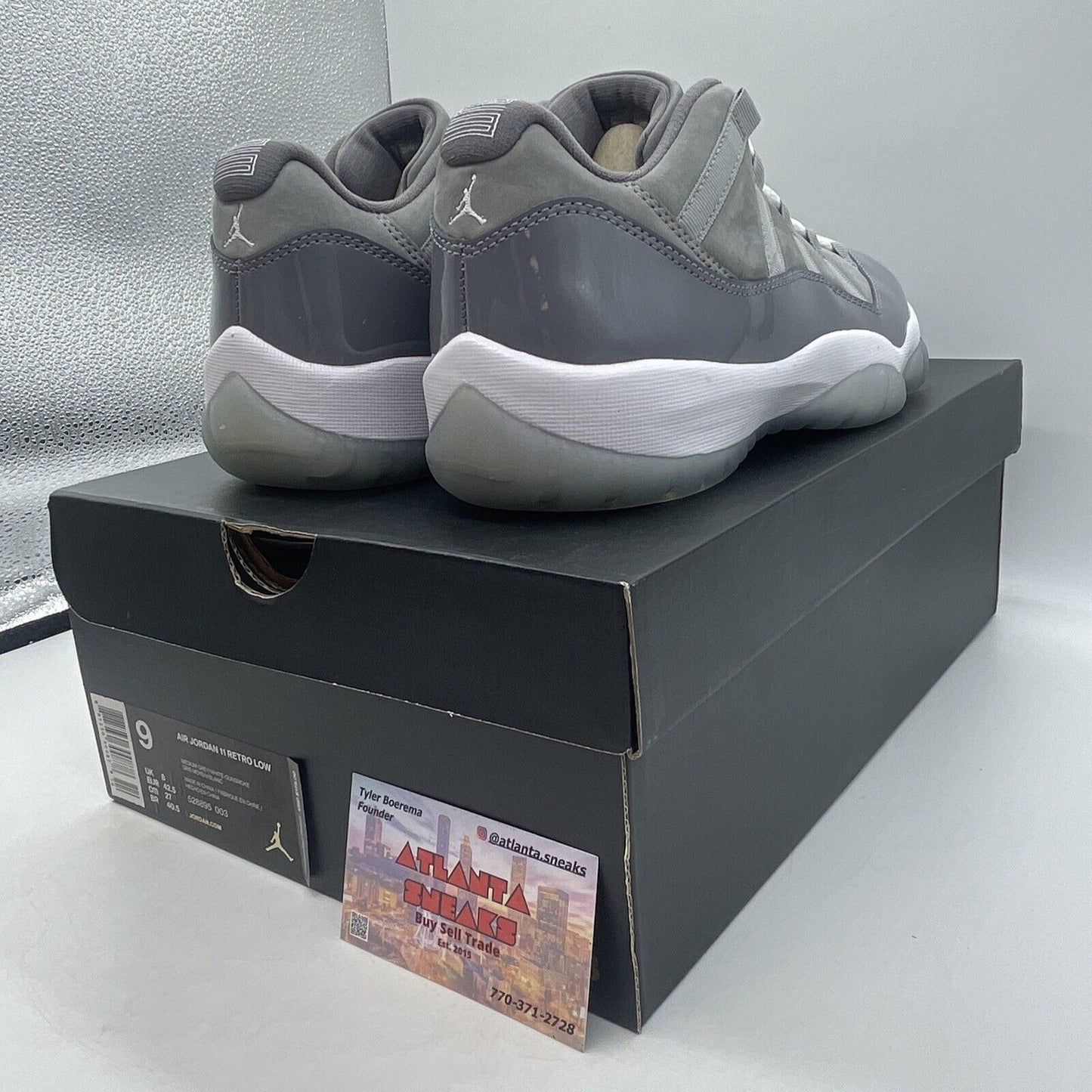 Size 9 - Jordan 11 Retro Low Cool Grey White Suede Leather (528895-003)