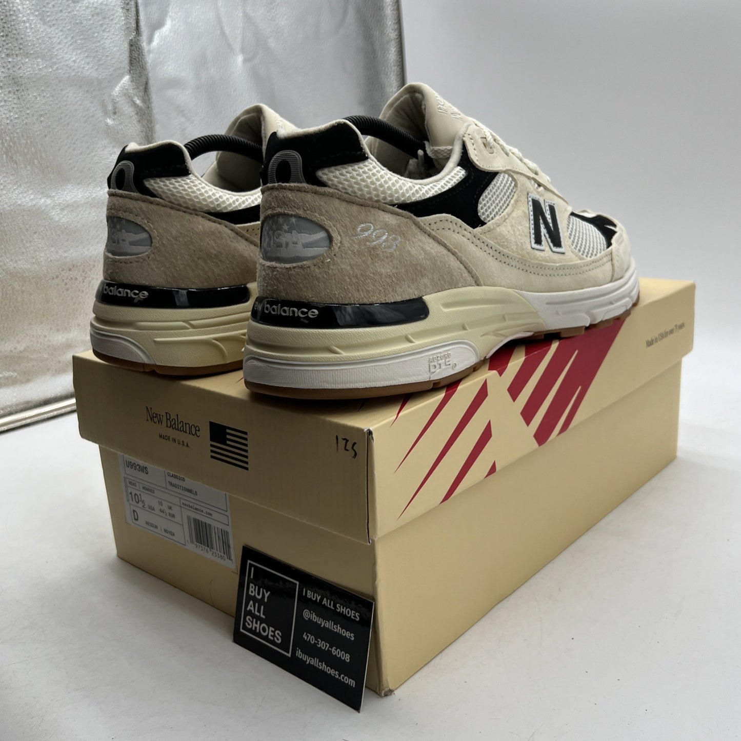 Size 10.5 - New Balance Teddy Santis x 993 Made in USA Sea Salt Black (U993WS)