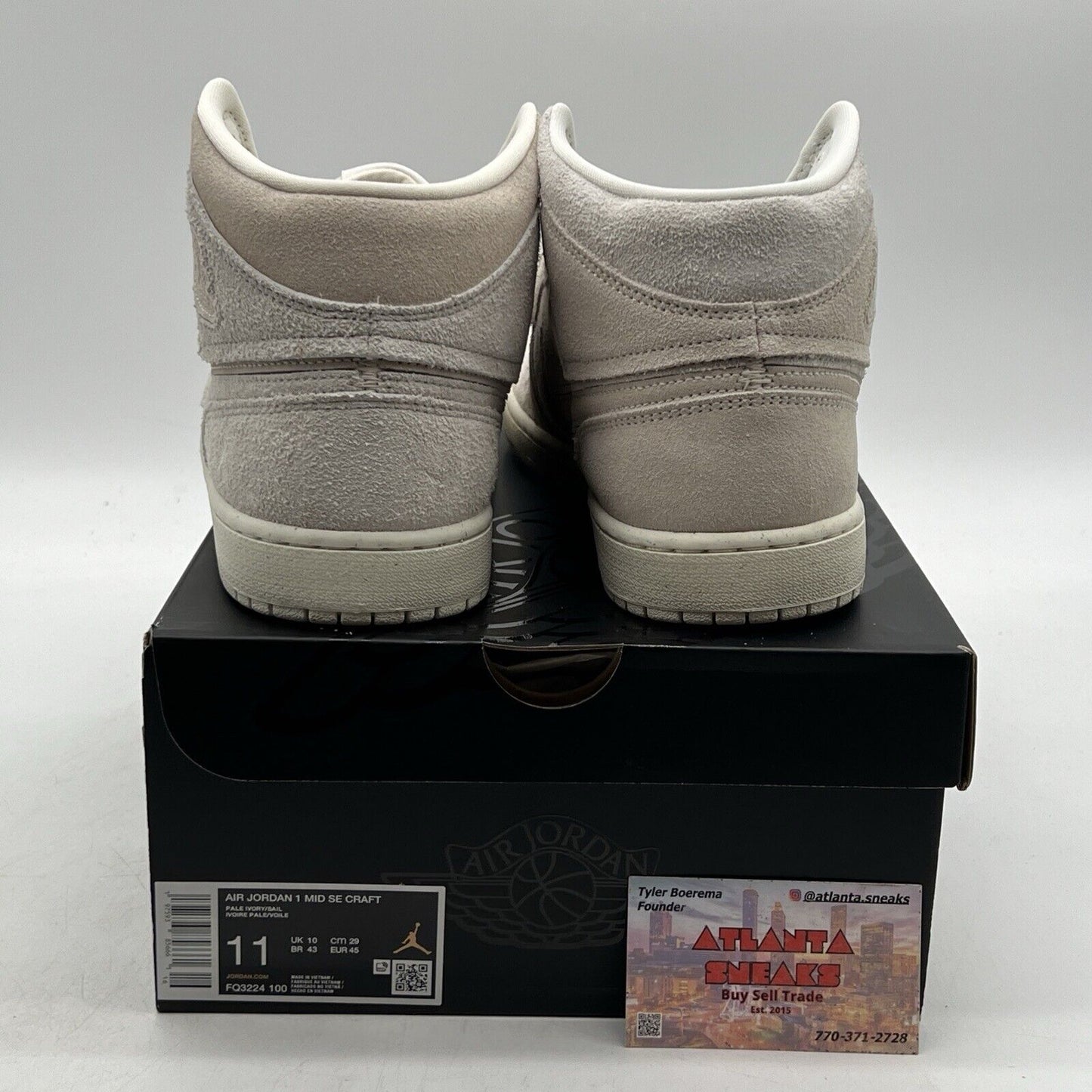 Size 11 - Air Jordan 1 SE Craft Mid Pale Ivory Suede (FQ3224-100)