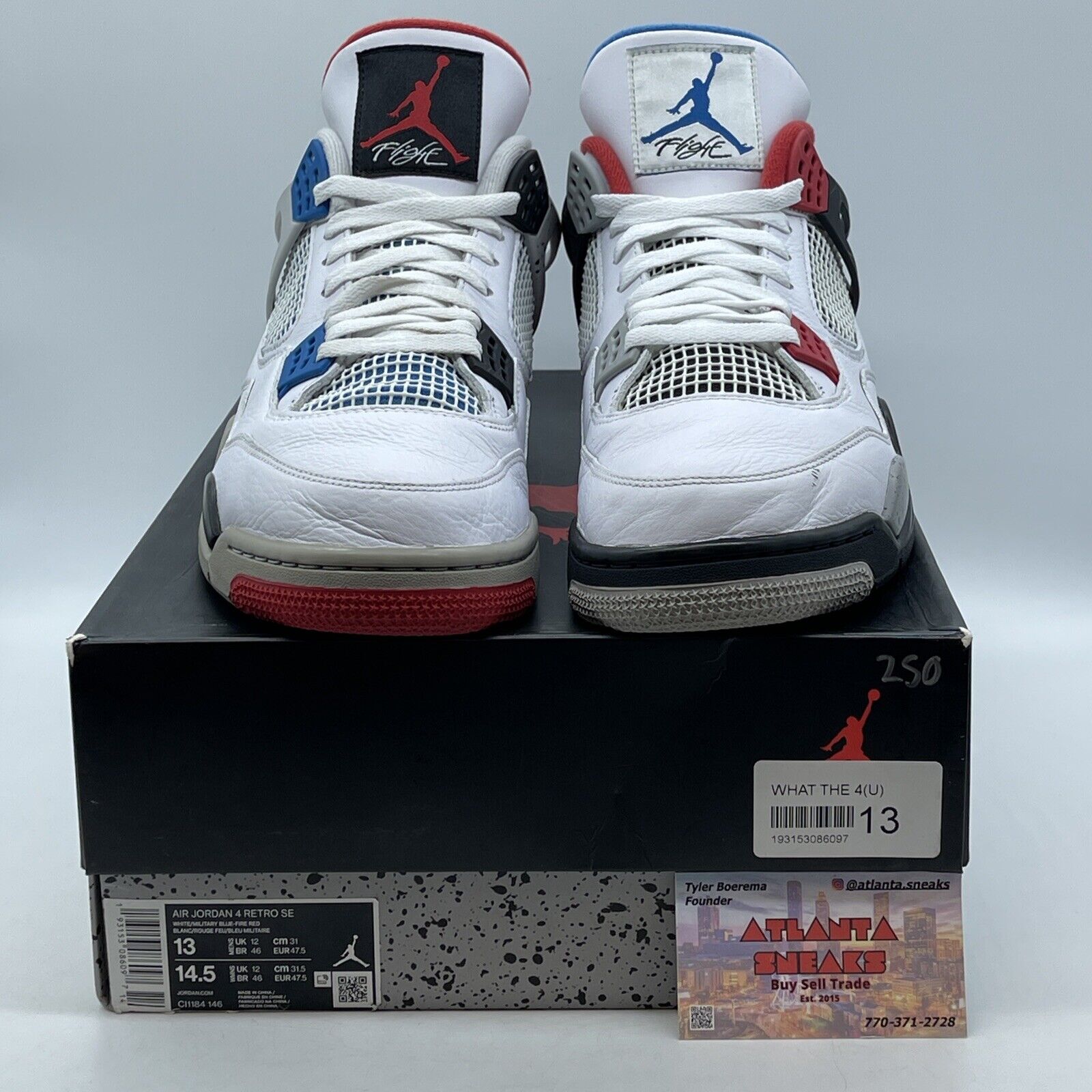 Size 13 - Jordan 4 Retro SE Mid What The 4 Blue Red Black White (CI1184-146)