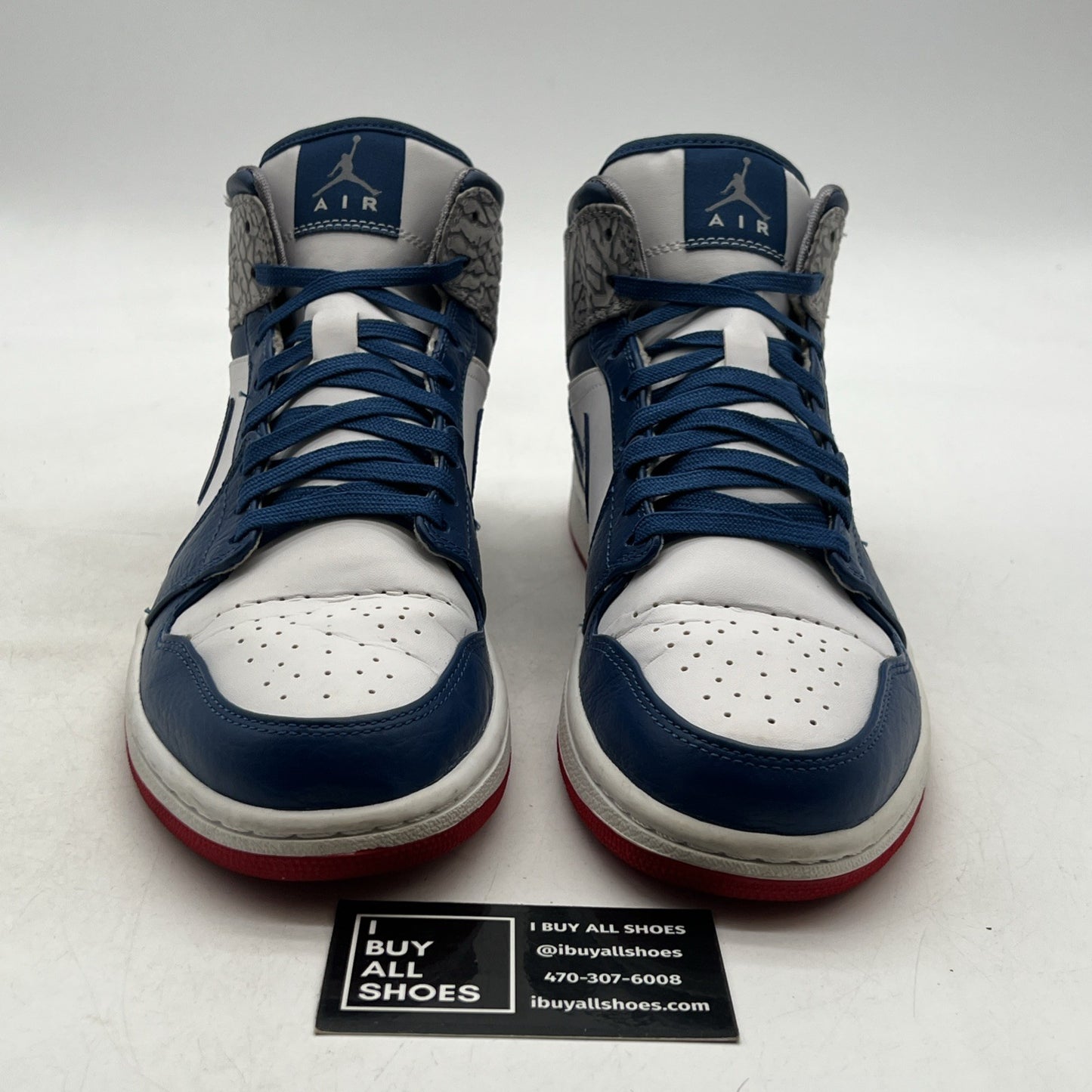 Size 9.5 - Air Jordan 1 Mid True Blue (554724-107)