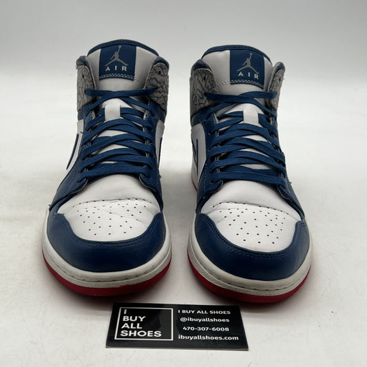 Size 9.5 - Air Jordan 1 Mid True Blue (554724-107)