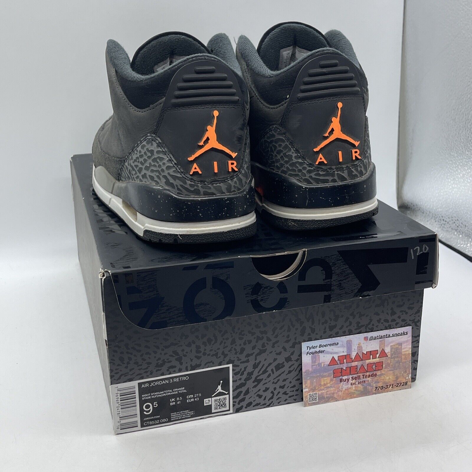 Size 9.5 - Jordan 3 Retro 2023 Mid Fear Grey Black Suede Orange (CT8532-080)