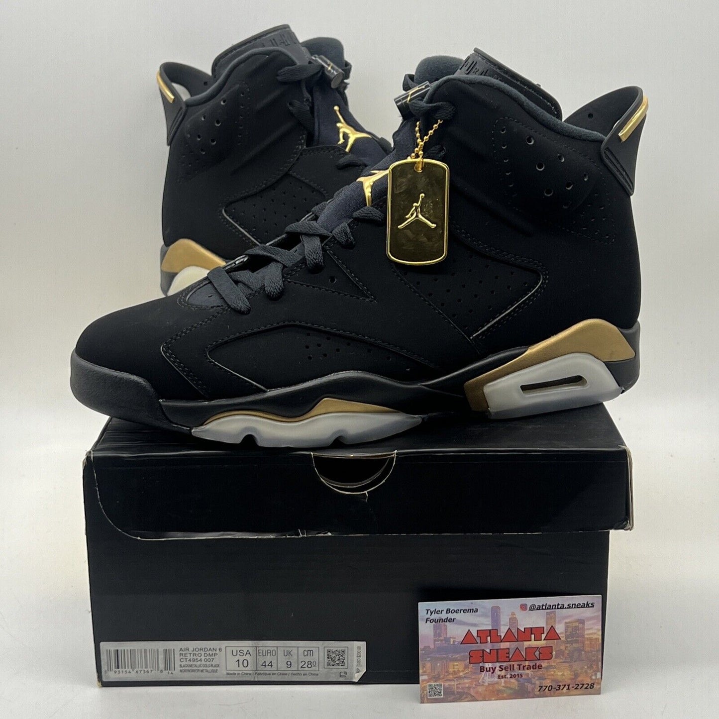 Size 10 - Jordan 6 Retro Defining Moments 2020 Black Gold Suede (CT4954-007)