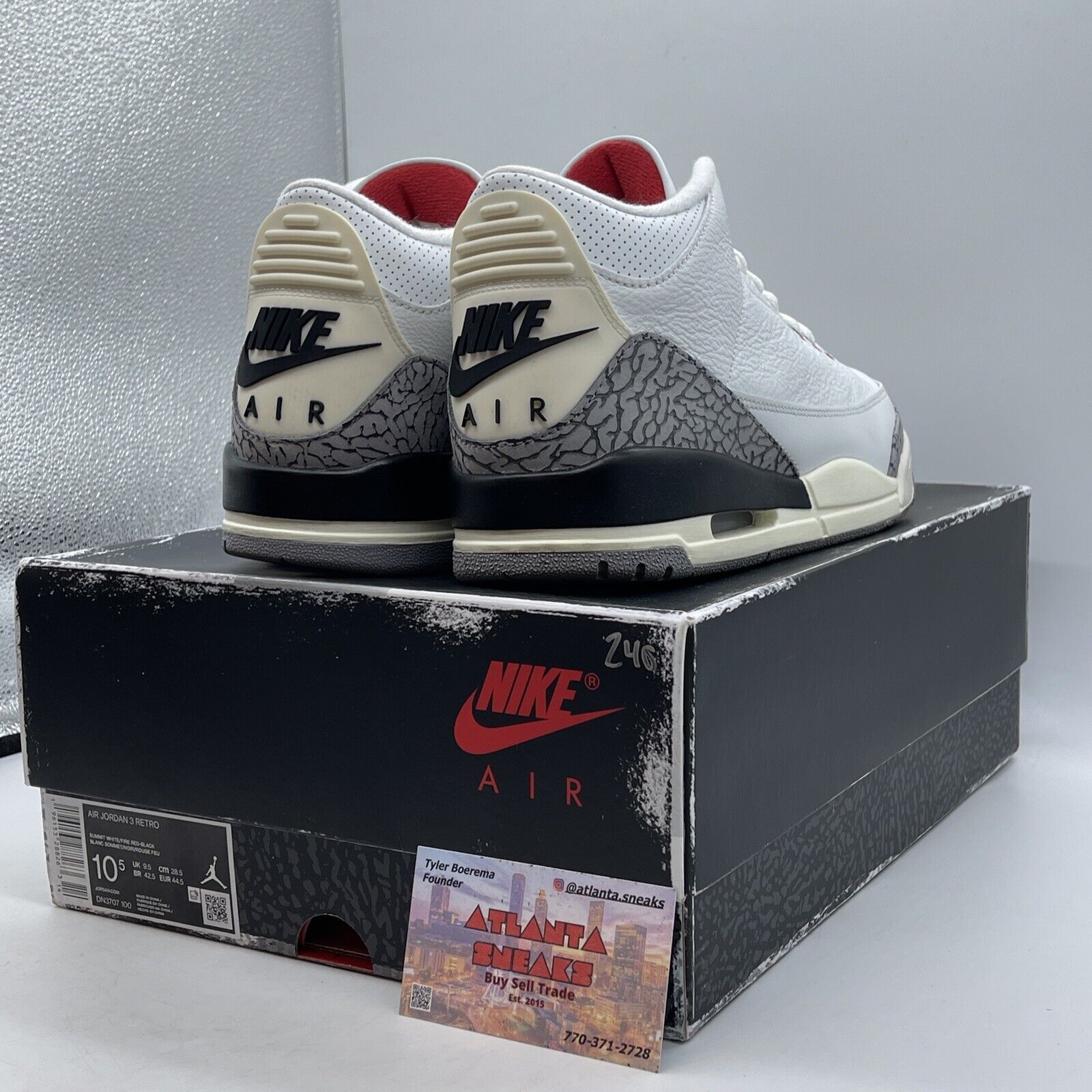 Size 10.5 - Jordan 3 Retro Mid White Cement Reimagined Suede (DN3707-100)