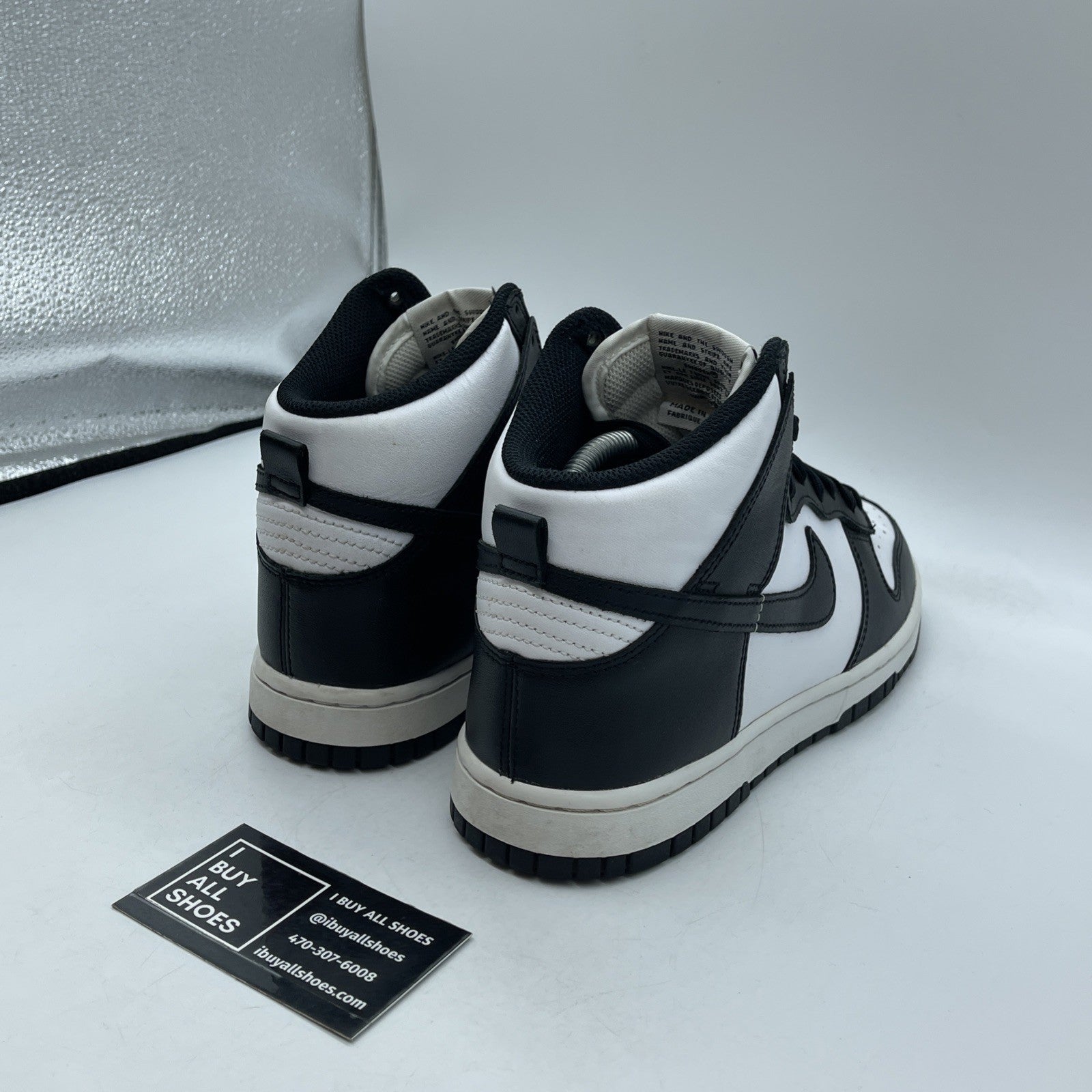 Size 8.5 - Nike Dunk High Black White Leather (DD1399-105)