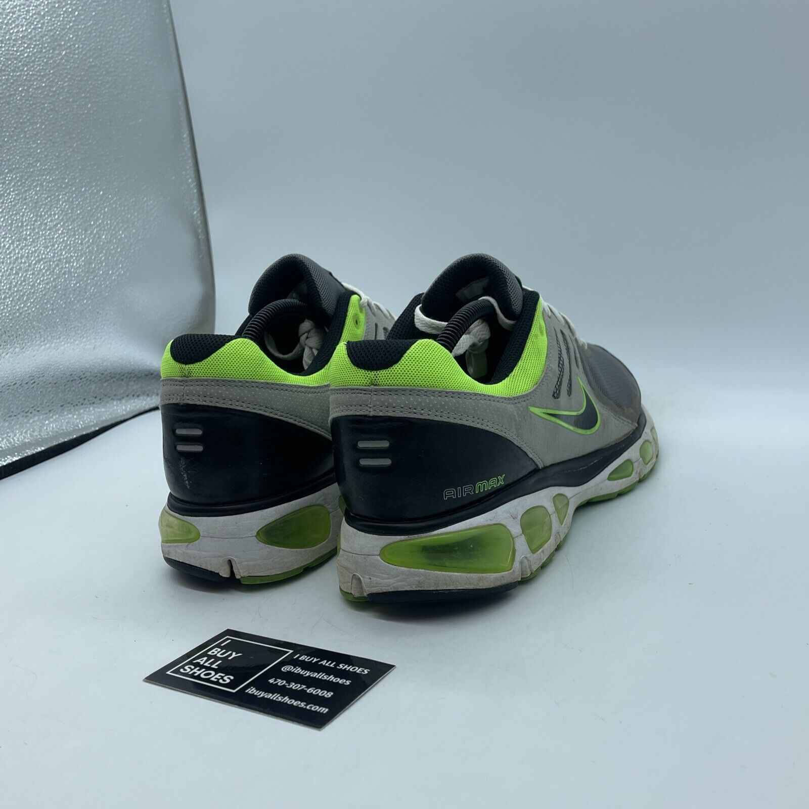 Size 10.5 - Nike Air Max Tailwind+ 2 Grey Neon Green Grey Black (386405-003)