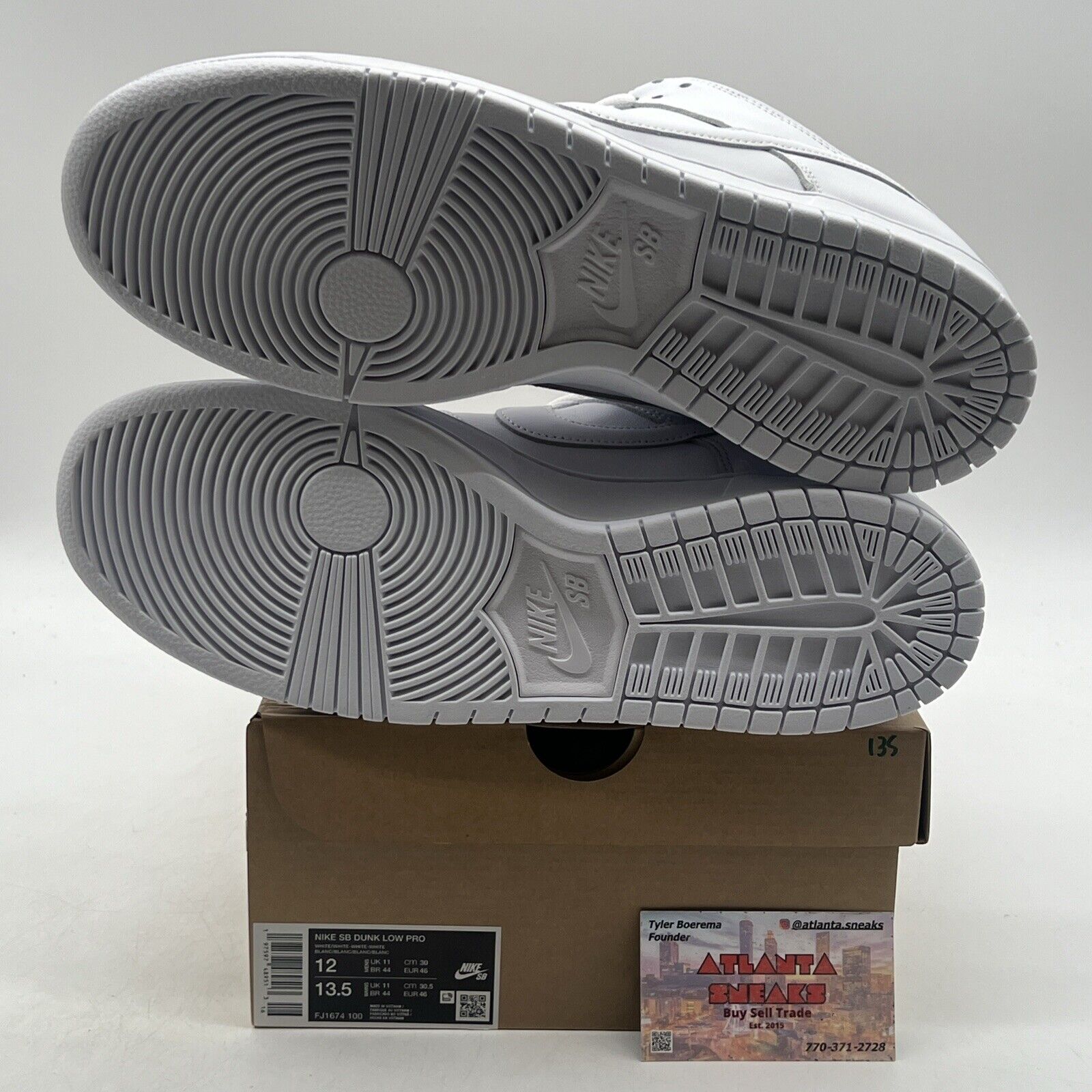 Size 12 - Nike SB Dunk Low Triple White Leather (FJ1674-100)
