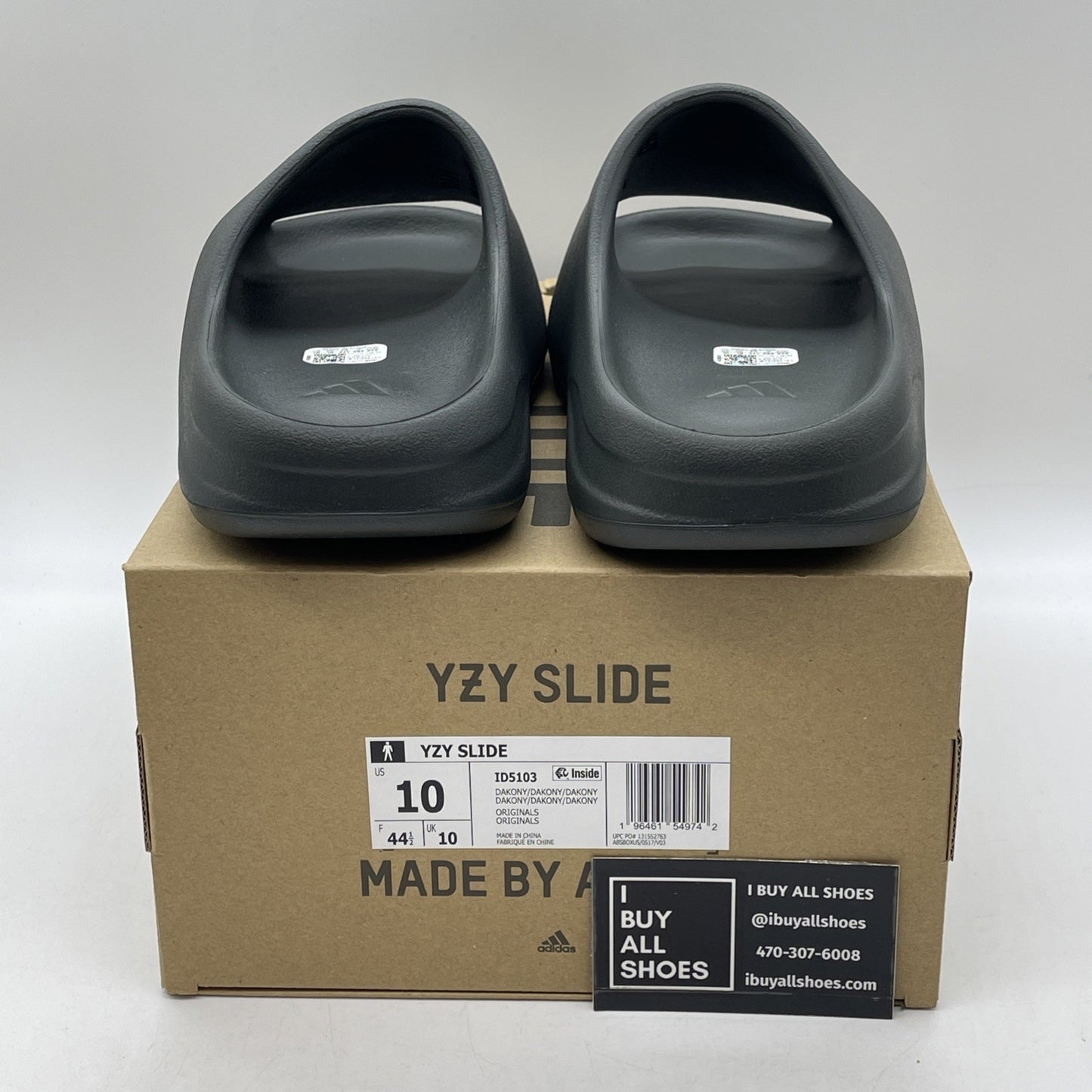 Size 10 - Adidas Yeezy Slide Dark Onyx Black (ID5103)