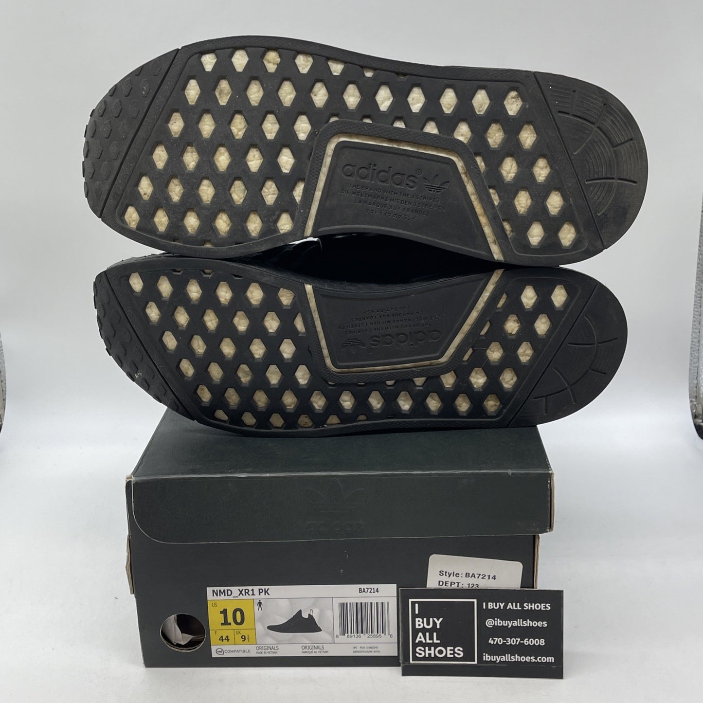 Size 10 - adidas NMD_XR1 Primeknit Triple Black Suede Leather (BA7214)