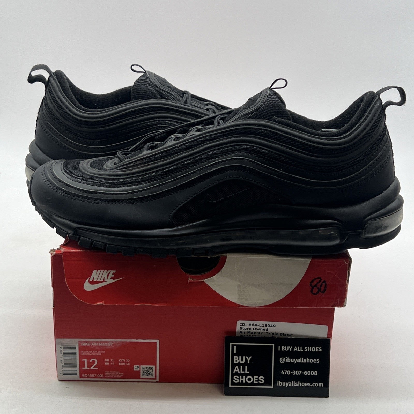 Size 12 - Nike Air Max 97 Triple Black (BQ4567-001)
