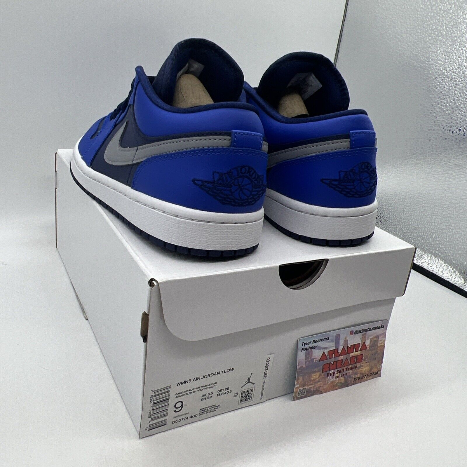 Nike Air Jordan Retro 1 Low Women's 9 White Game Royal Sneakers DC0774-400