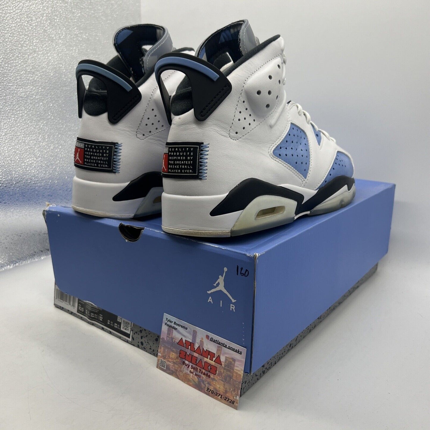 Size 10.5 - Jordan 6 Retro Mid UNC Home White Blue Black Suede (CT8529-410)