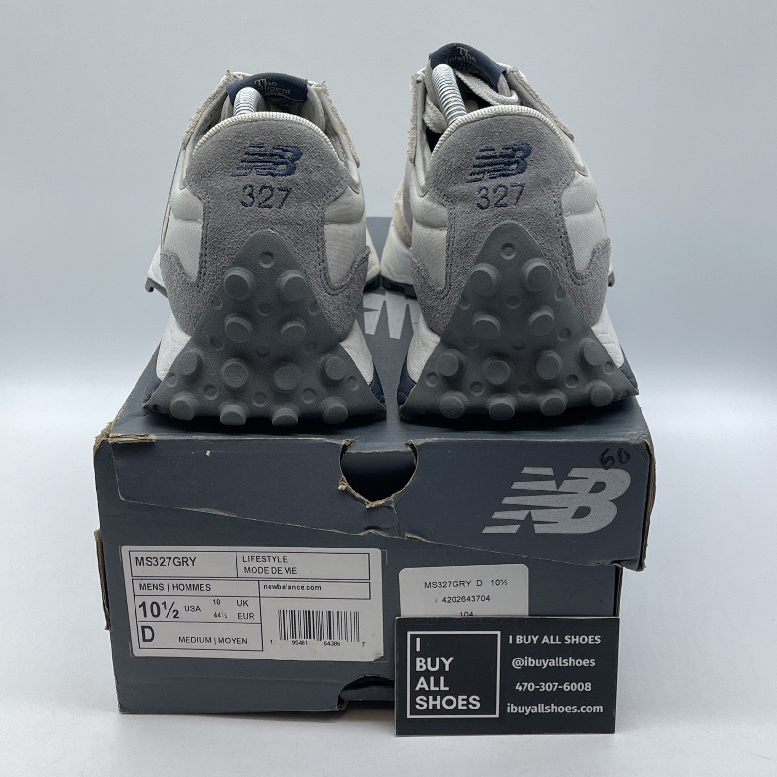 Size 10.5 - New Balance Foot Locker x 327 Grey Day Grey Navy (MS327GRY)