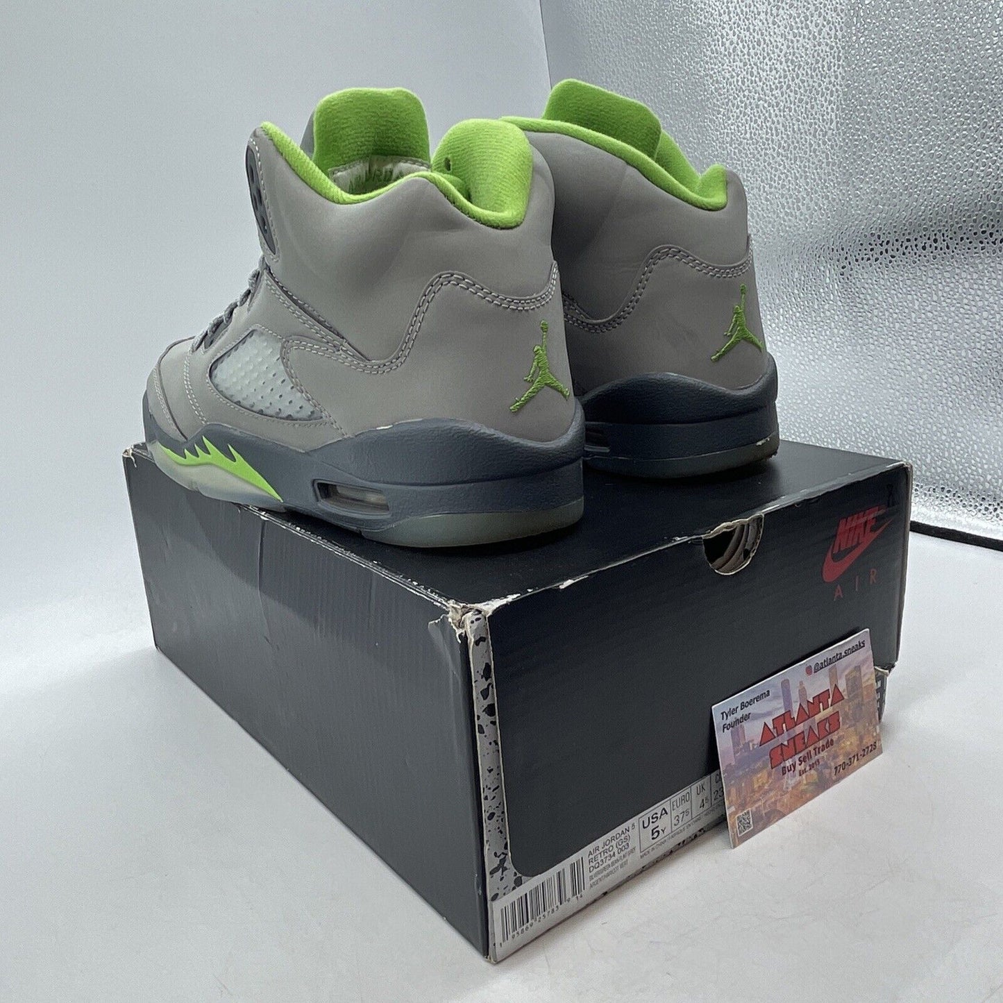 Size 5 (GS) - Jordan 5 Retro 2022 Mid Green Bean Grey (DQ3734-003)