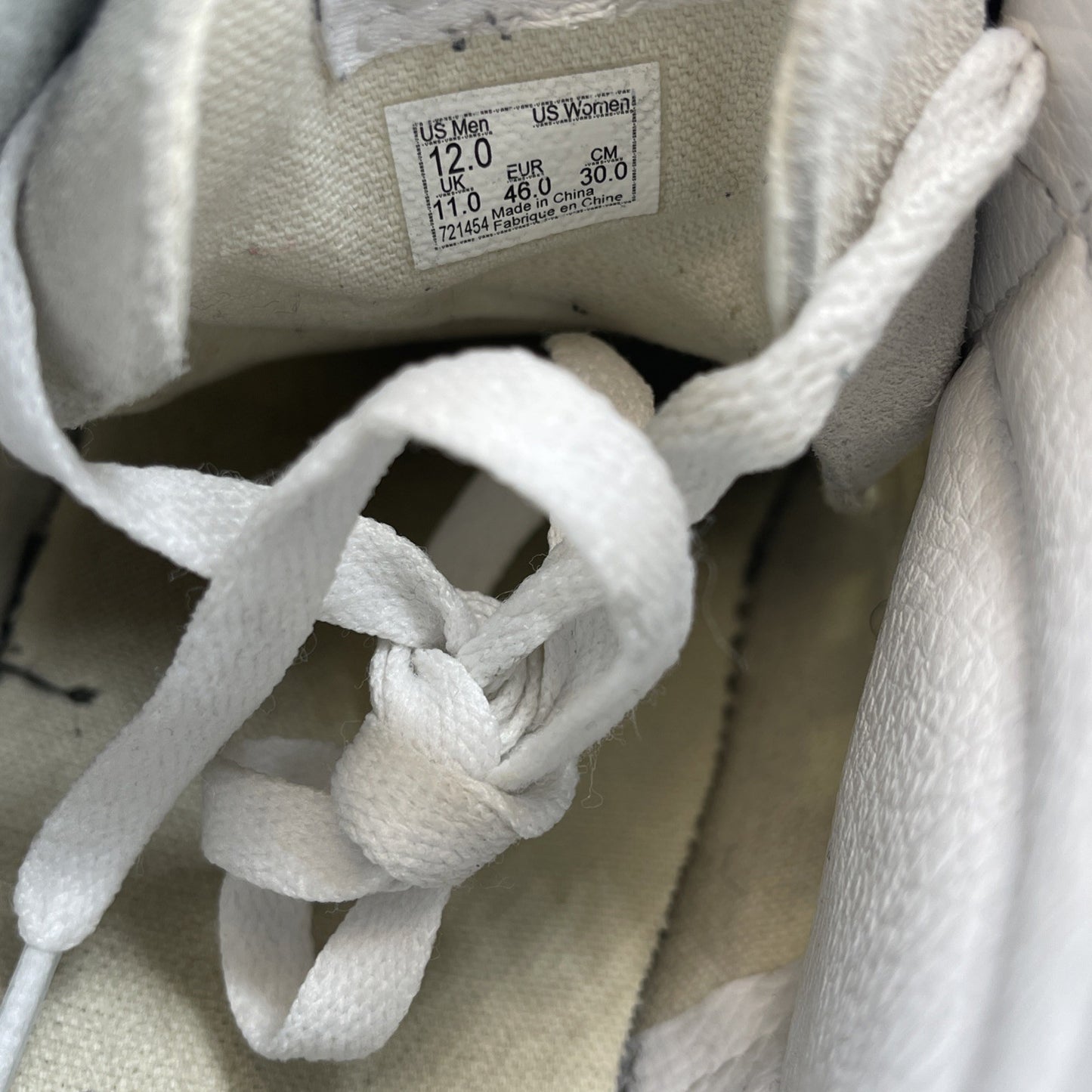 Size 12 - Vans SK8-HI Deconstructed Marshmallow Black White Suede (721454)