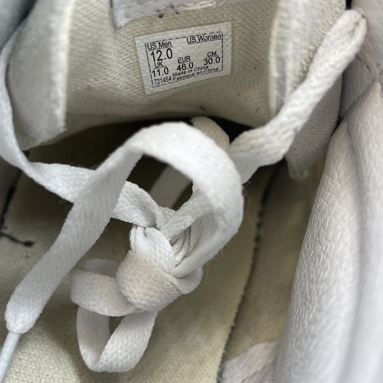 Size 12 - Vans SK8-HI Deconstructed Marshmallow Black White Suede (721454)