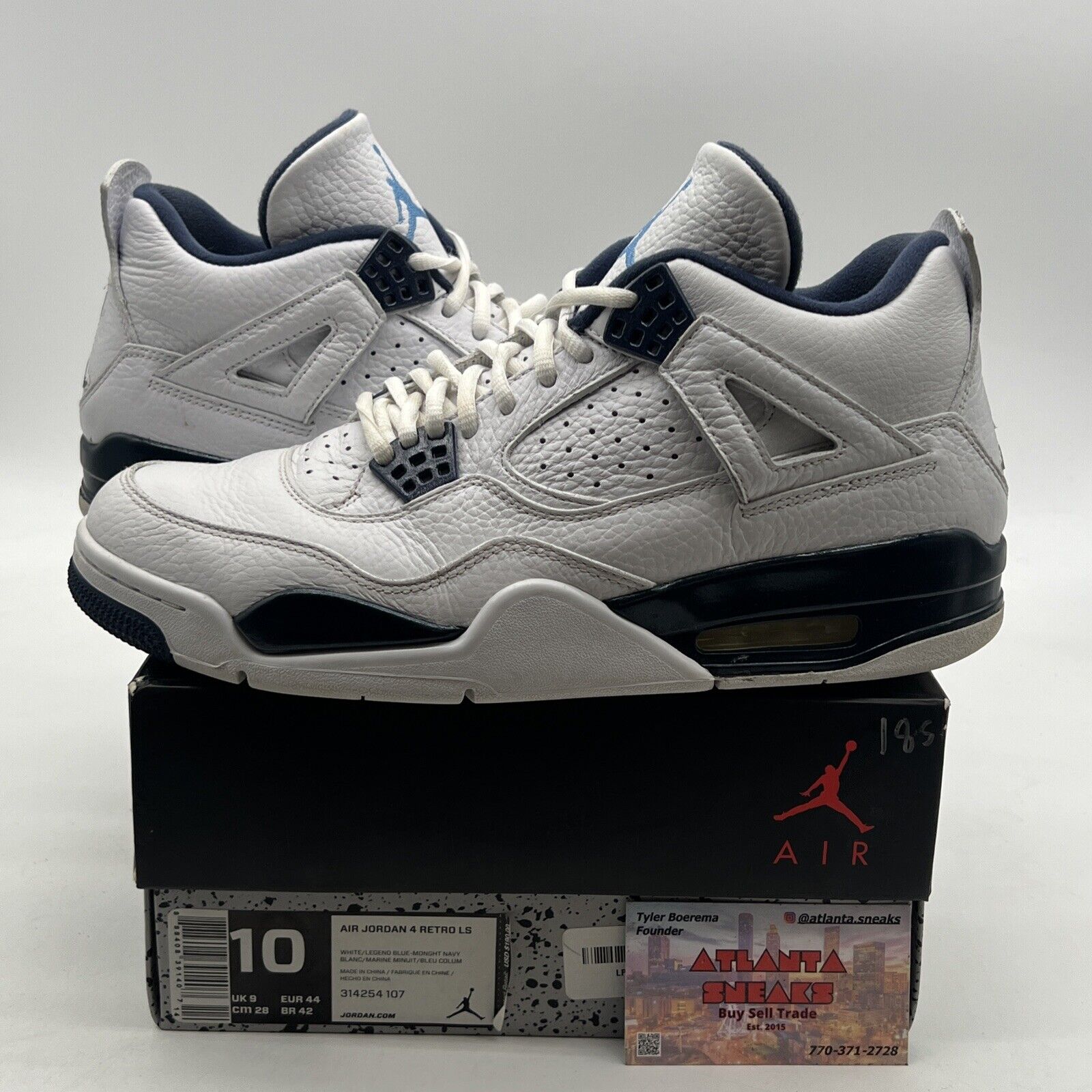 Size 10 - Air Jordan 4 Retro LS Columbia (314254-107)