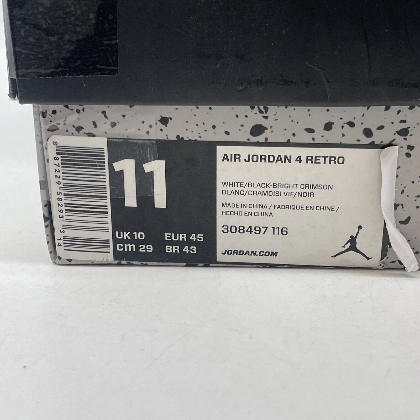 Size 11 - Jordan 4 Retro Pale Citron, Bright Crimson White Black (308497-116)