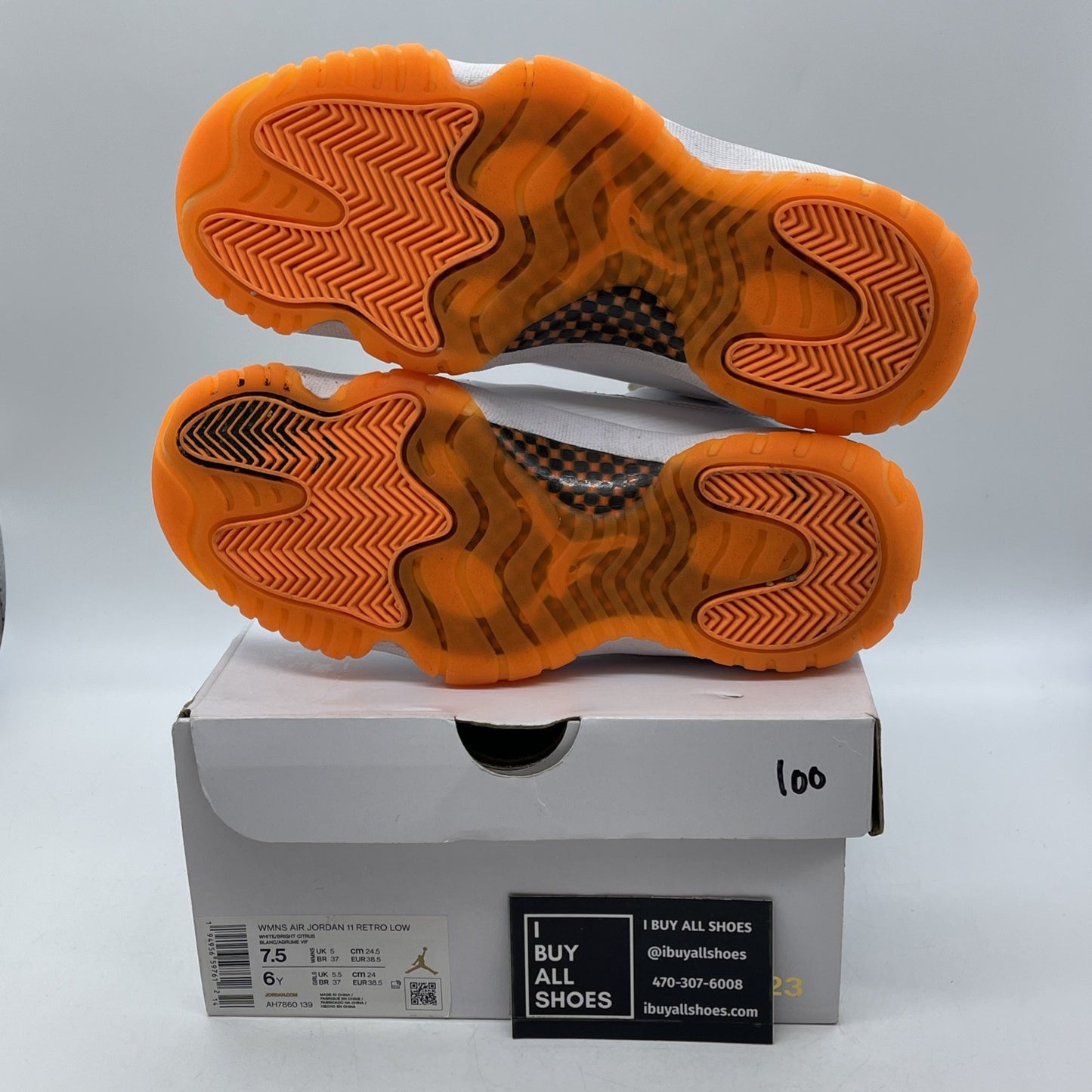 Size 7.5W - Air Jordan 11 Retro Low Bright Citrus White Leather (AH7860-139)