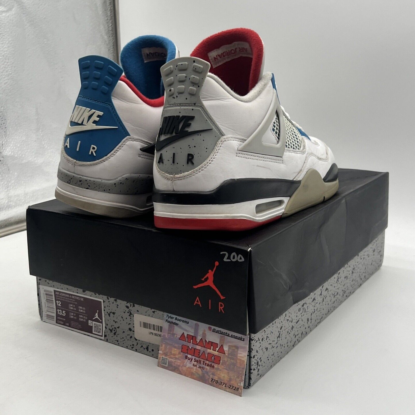 Size 12 - Jordan 4 Retro SE Mid What The 4 White Black Red Blue (CI1184-146)