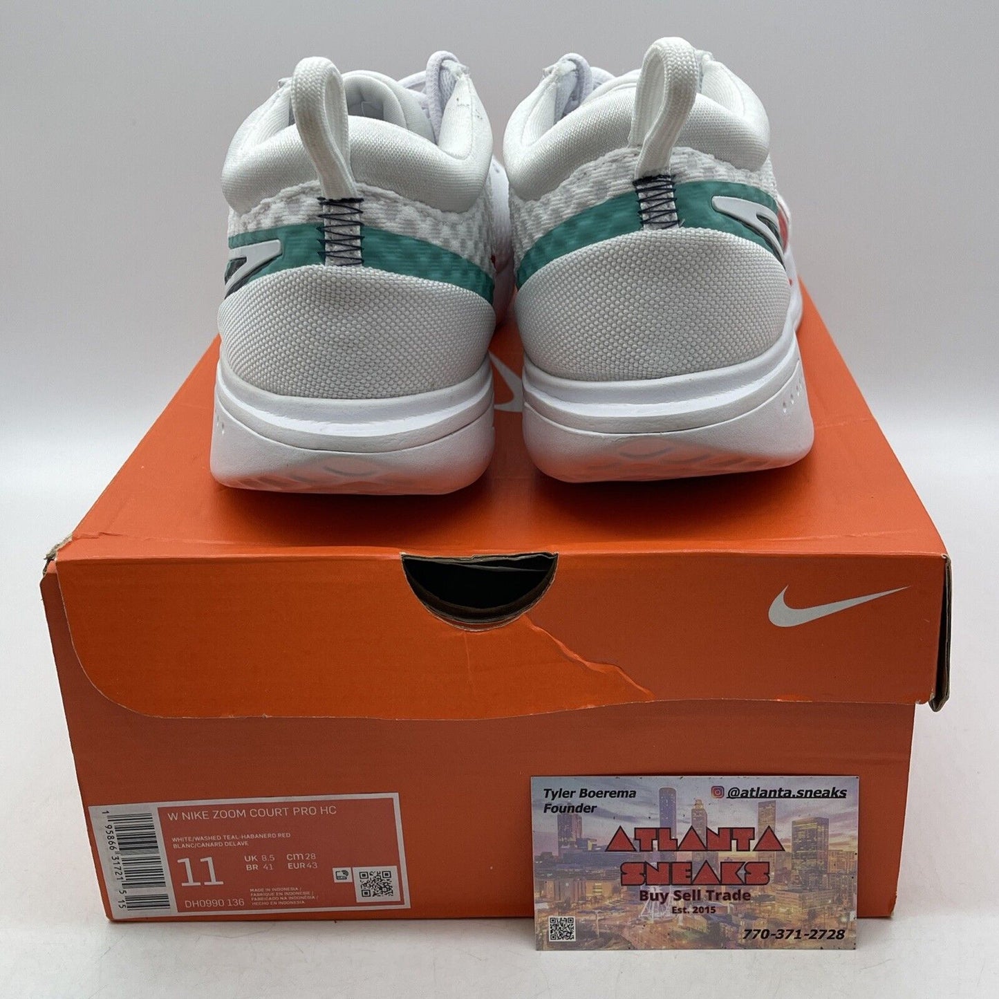 Size 11W - NikeCourt Zoom Pro White Washed Teal Blue Red Suede (DH0990-136)