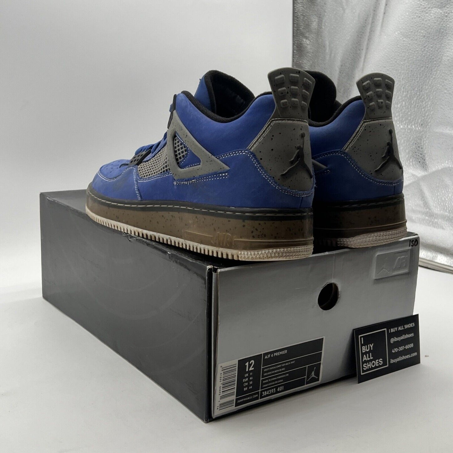 Size 12 - Air Jordan Fusion 4 Premier Varsity Royal Cement (384393-401)