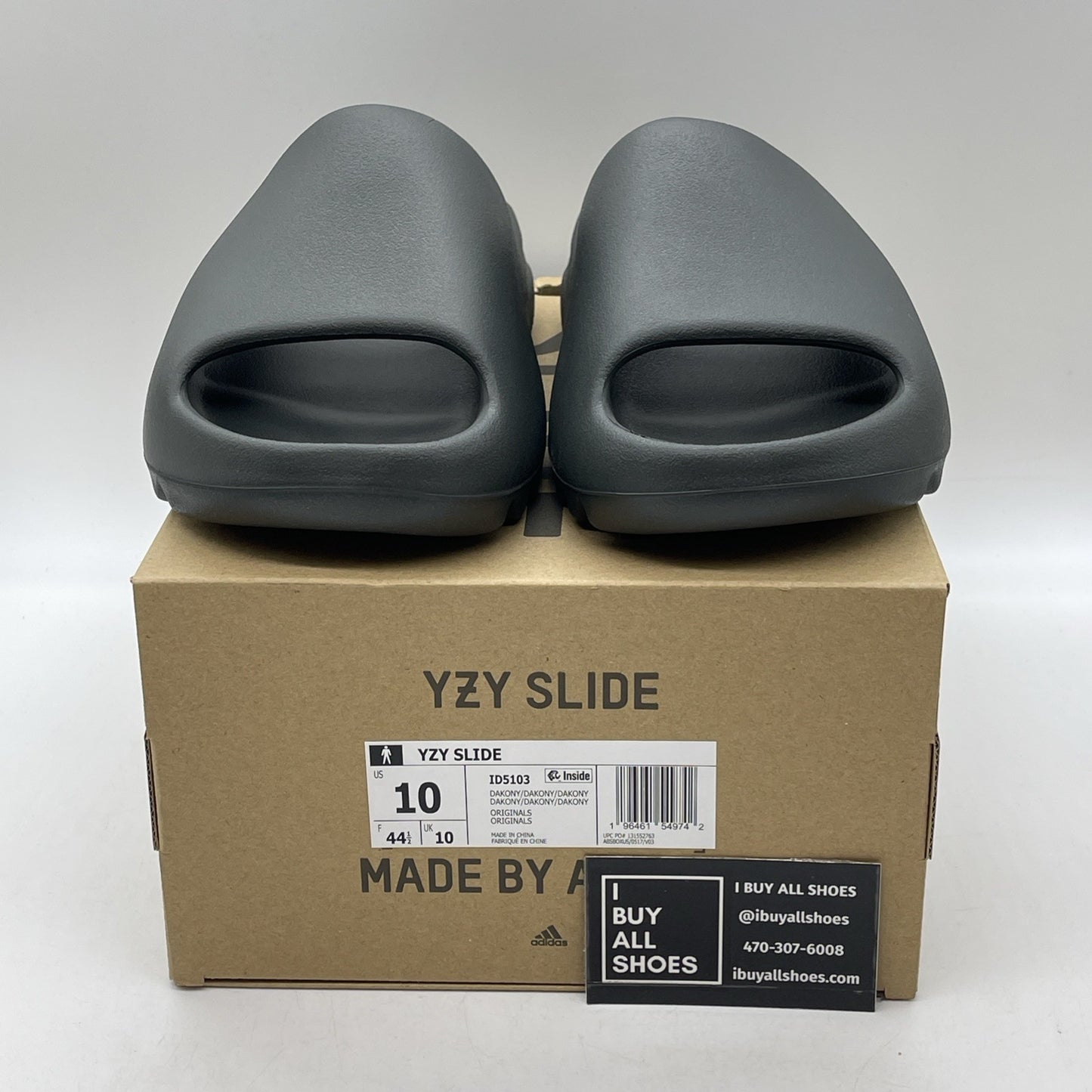 Size 10 - Adidas Yeezy Slide Dark Onyx Black (ID5103)