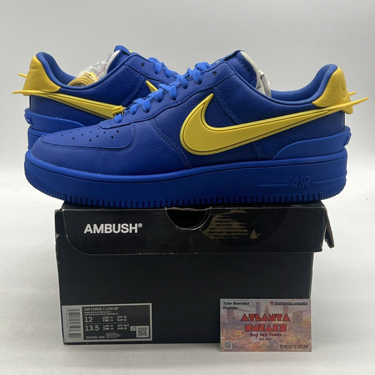 Size 12 - Nike AMBUSH x Air Force 1 Low Game Royal Yellow Leather  (DV3465-400)