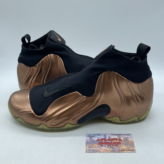 Size 11 - Nike Air Flightposite 2014 Prm Copper Leather Black Suede (658109-800)