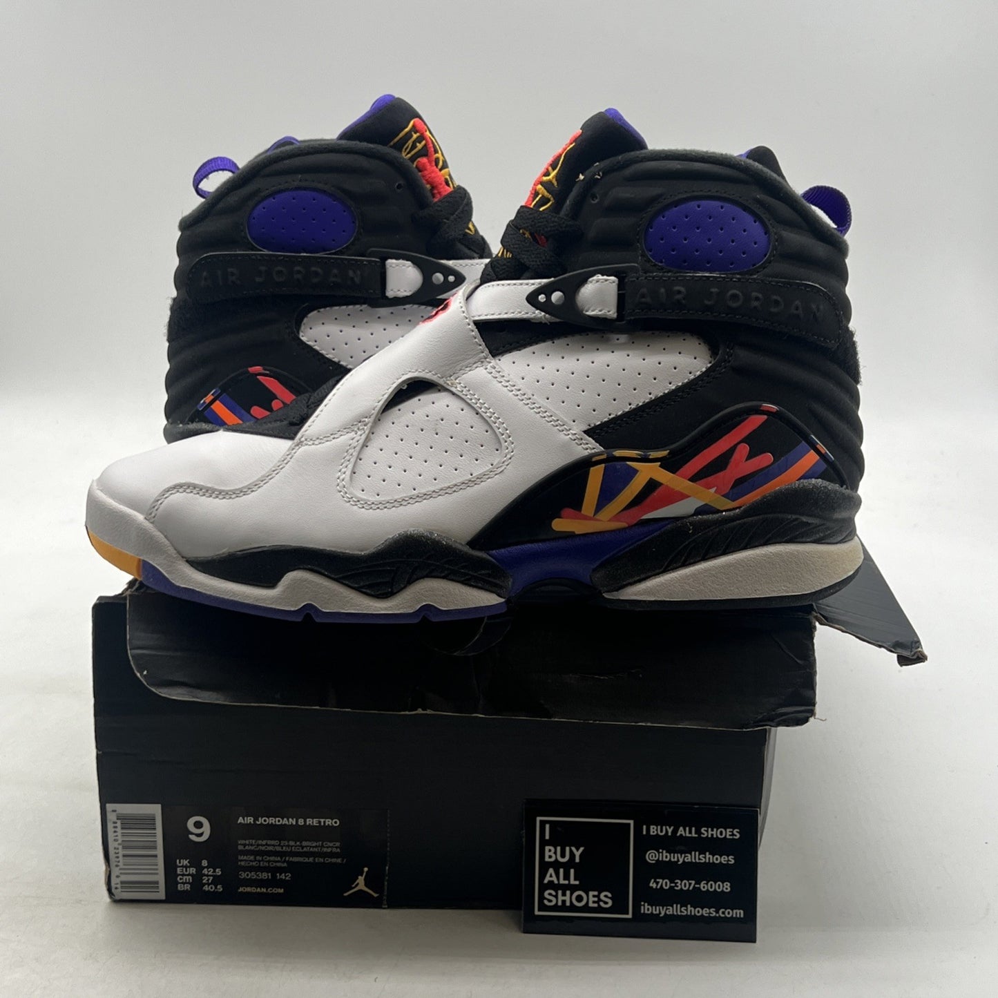 Size 9 - Air Jordan 8 Three-Peat (305381-142)