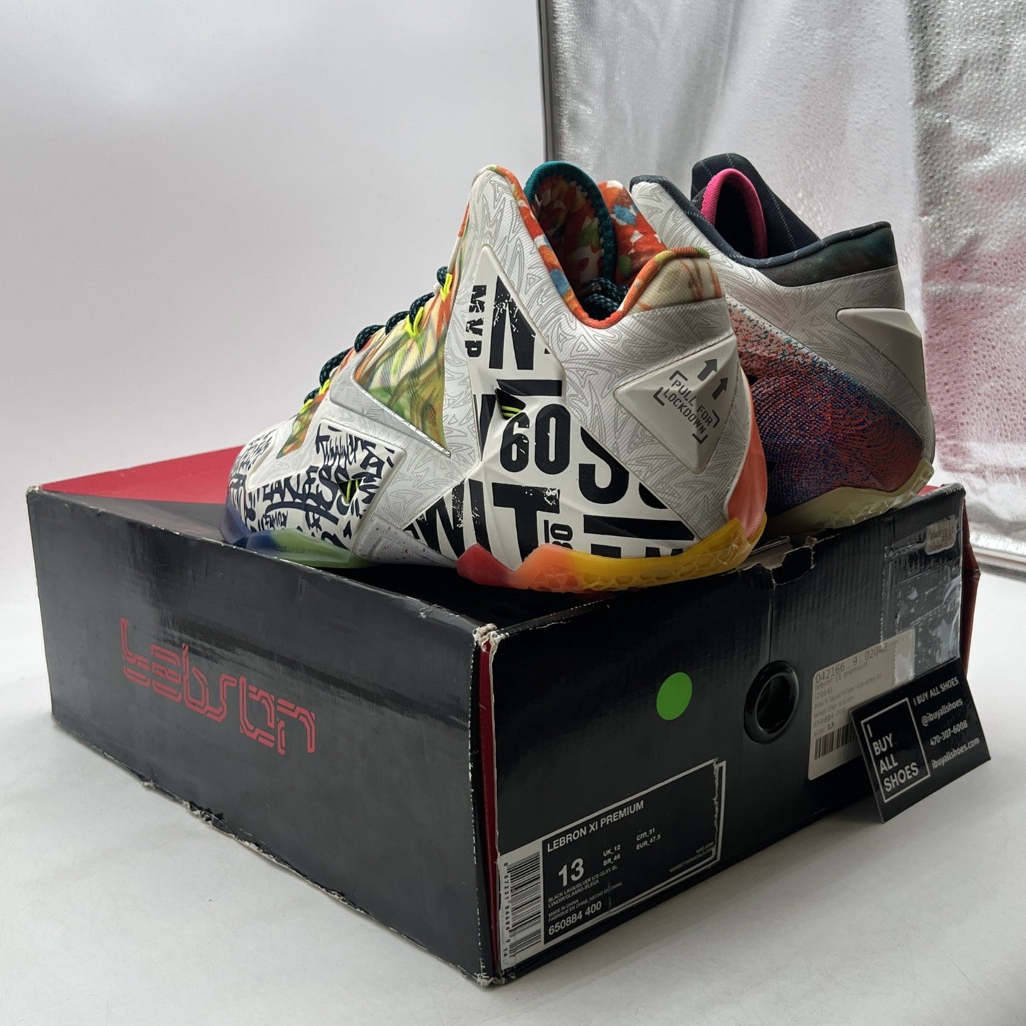 Size 13 - Nike LeBron 11 Premium What The LeBron (650884-400)